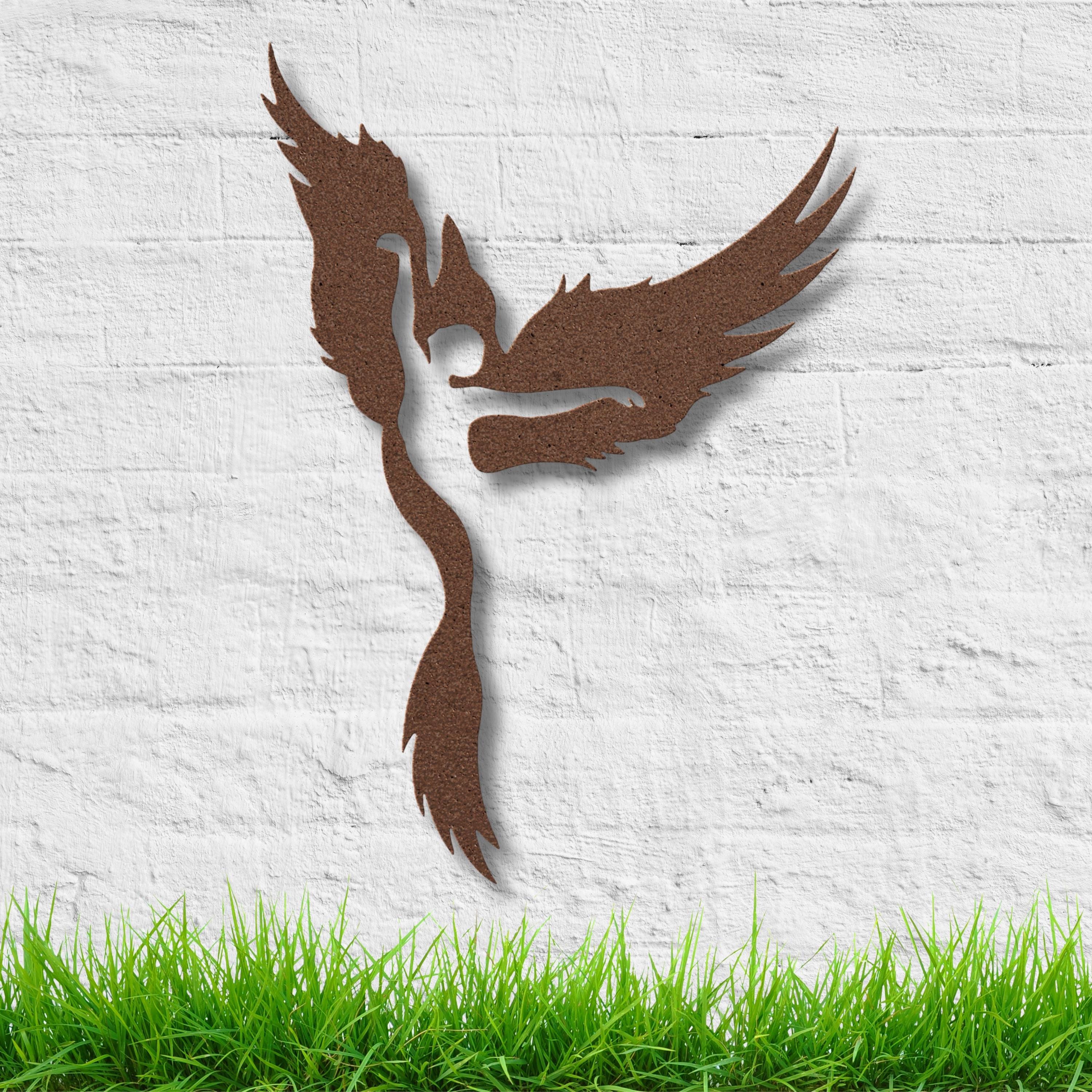 Phoenix Metal Wall Art – Firebird Dancer Sign | Durable Steel Ballet Decor
