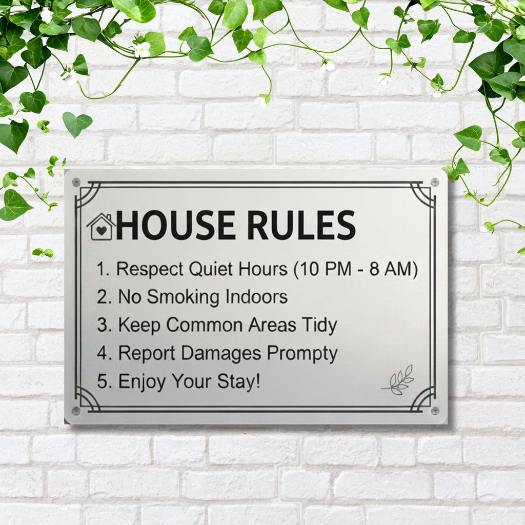 Custom House Rules Metal Sign, Personalized Airbnb Host Signs, Vacation Rental Wall Decor