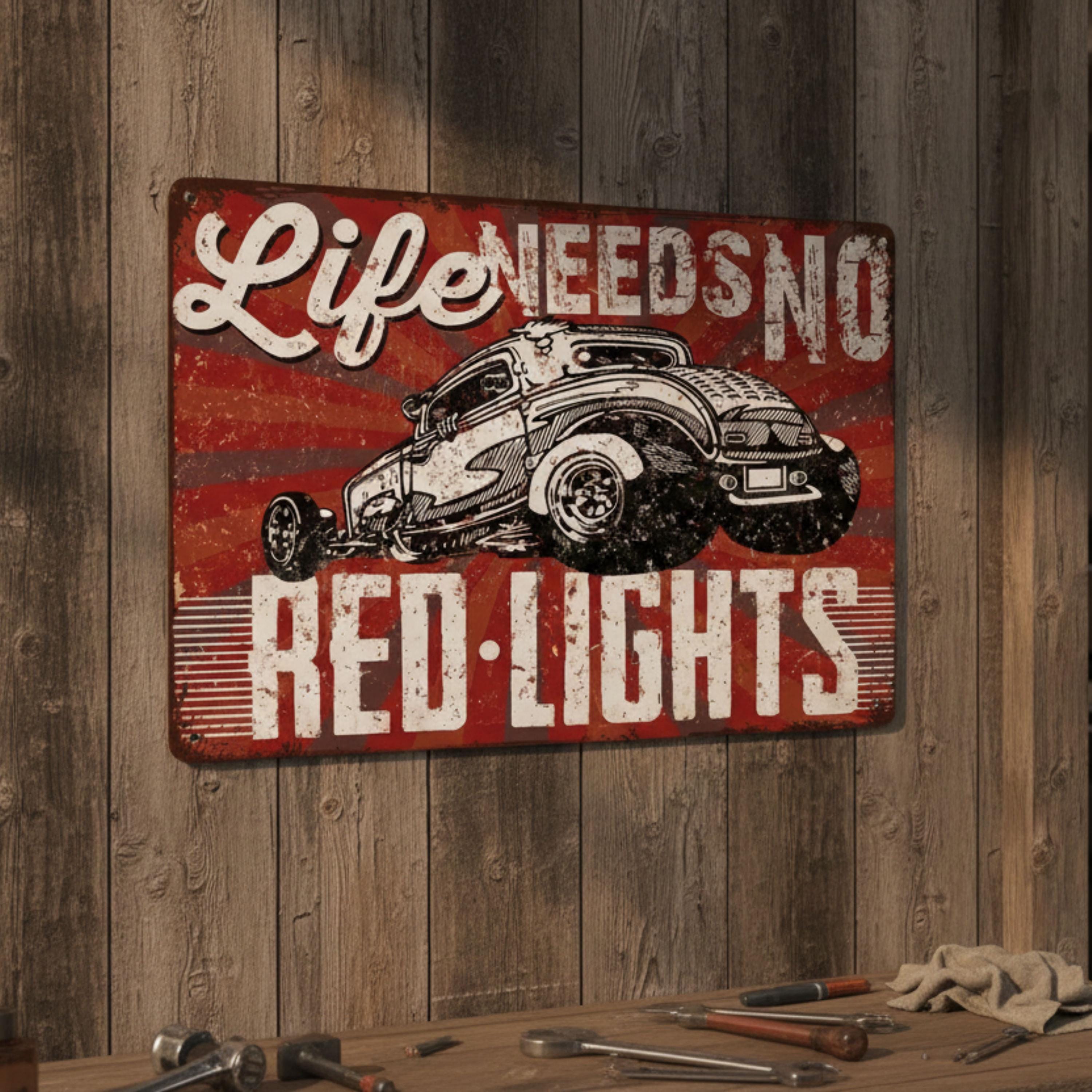 Vintage Hot Rod Sign - Retro Car Art | Custom Metal Garage Wall Decor