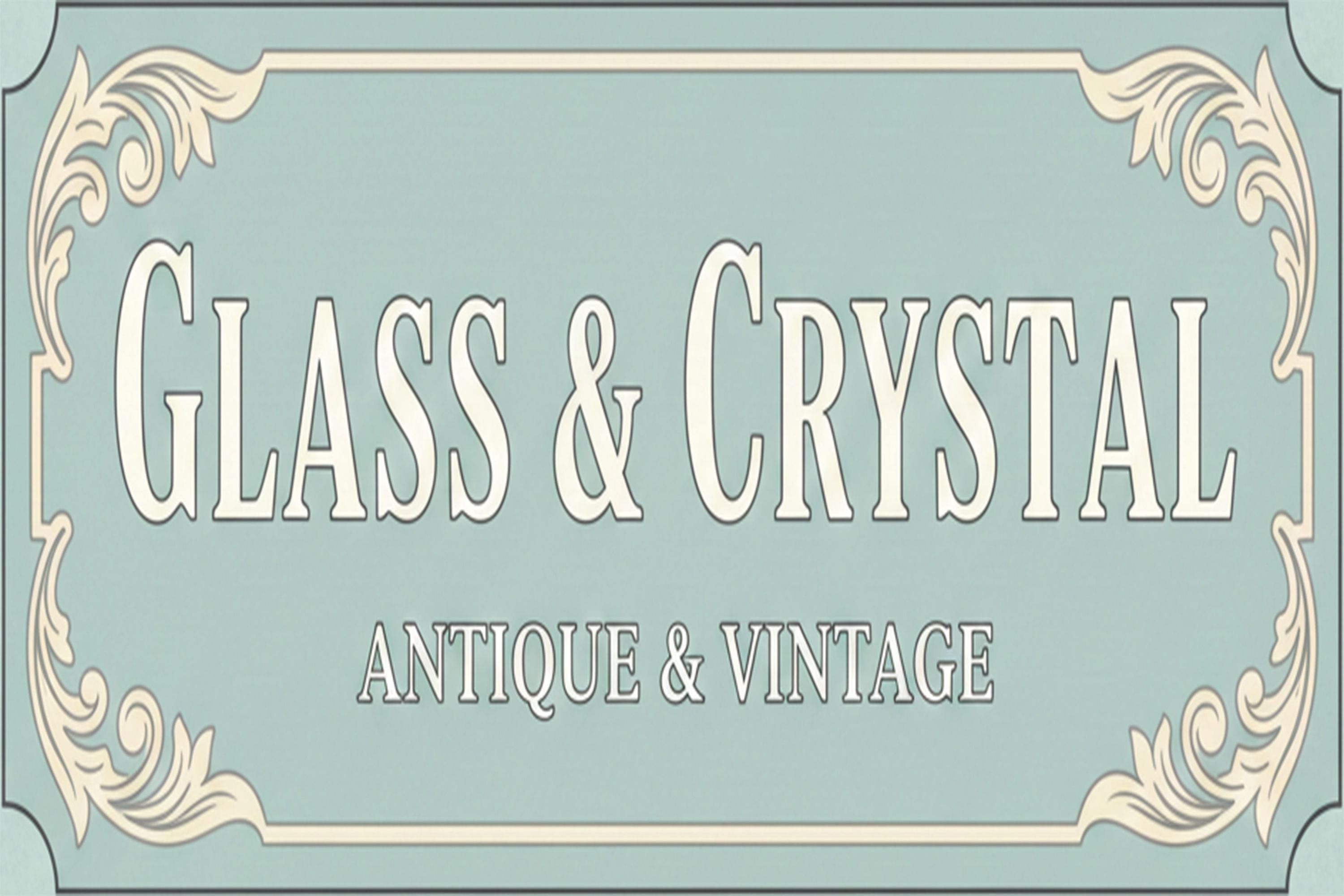 Vintage Style Glass Crystal Shop Sign, Antique Decorative Metal Plaque, Home Decor Gift