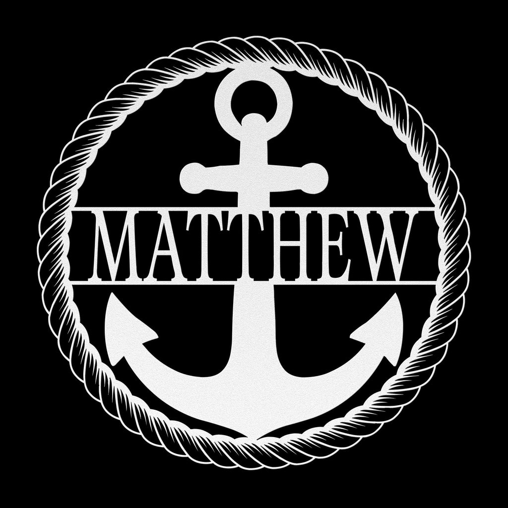 Custom Metal Anchor Sign, Nautical Coastal Decor