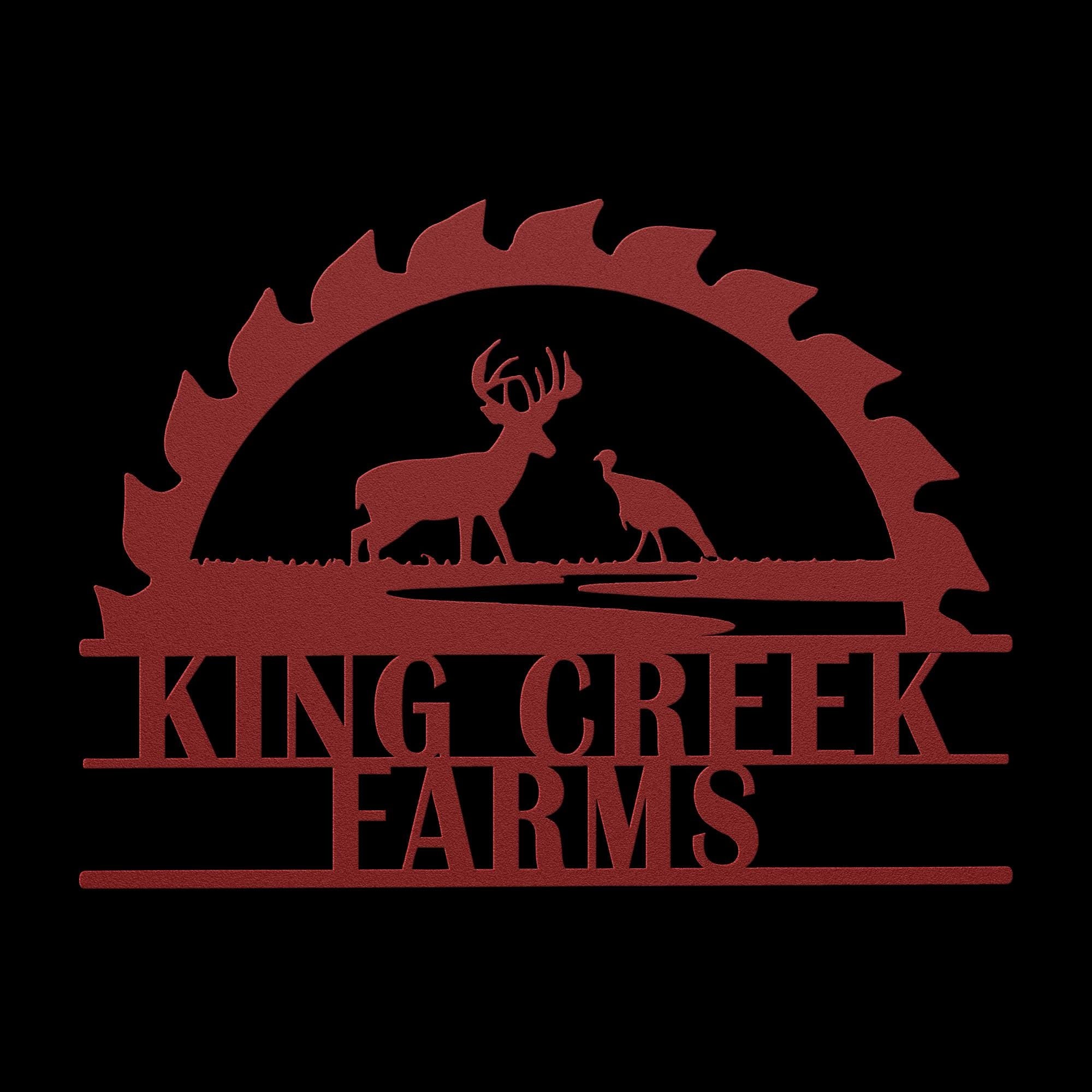 Custom Metal Farm Sign: Deer and Turkey Design, Personalized Farmhouse Decor