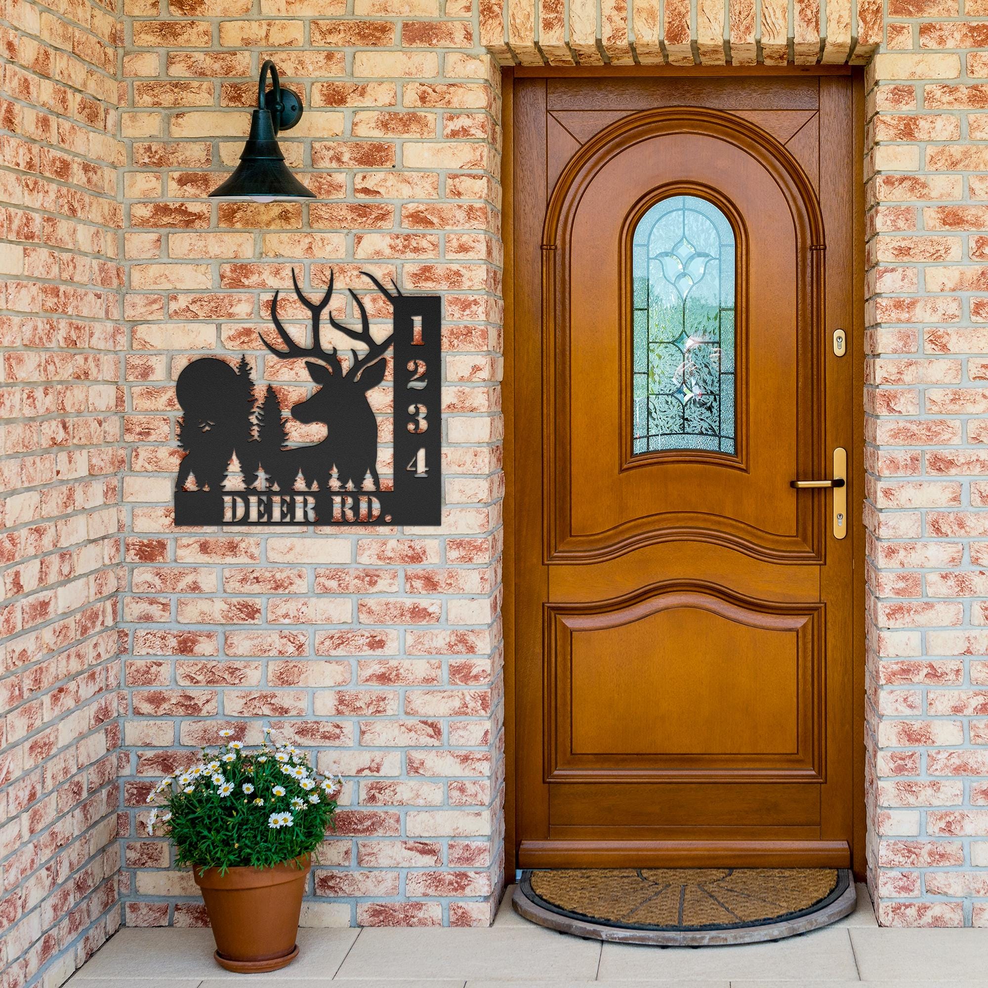 Personalized Deer Address Metal Sign, Cabin Decor