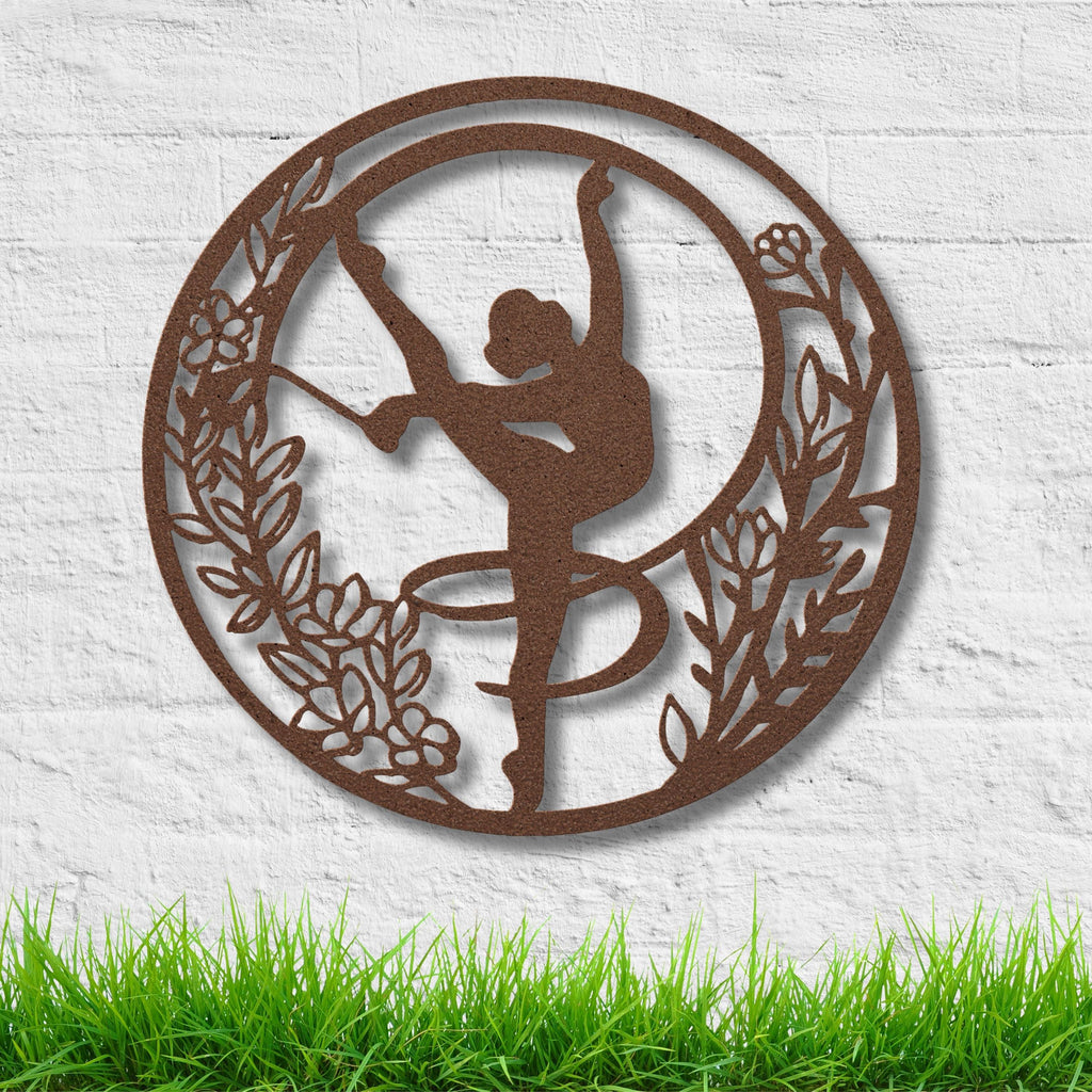 Rhythmic Gymnastics Wall Art - Dancer Silhouette Sign | Custom Metal Decoration