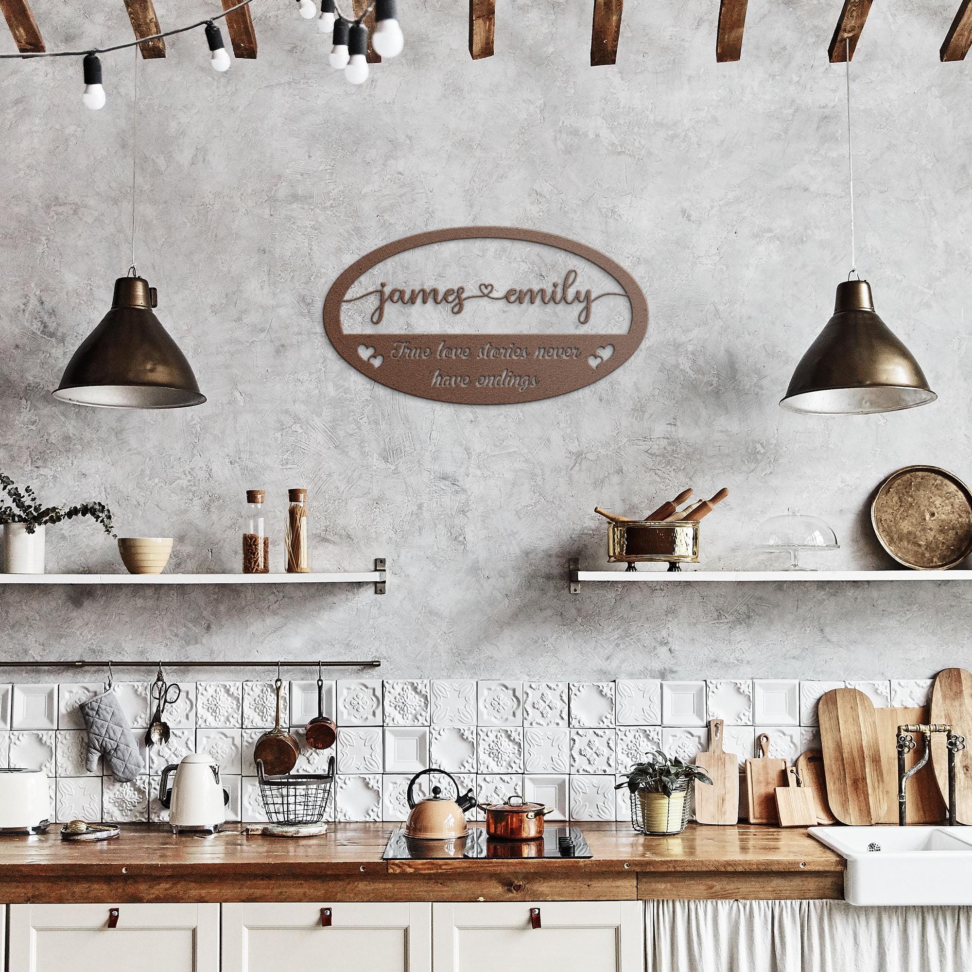 Custom Couple Name Metal Sign: Oval Steel Wall Art