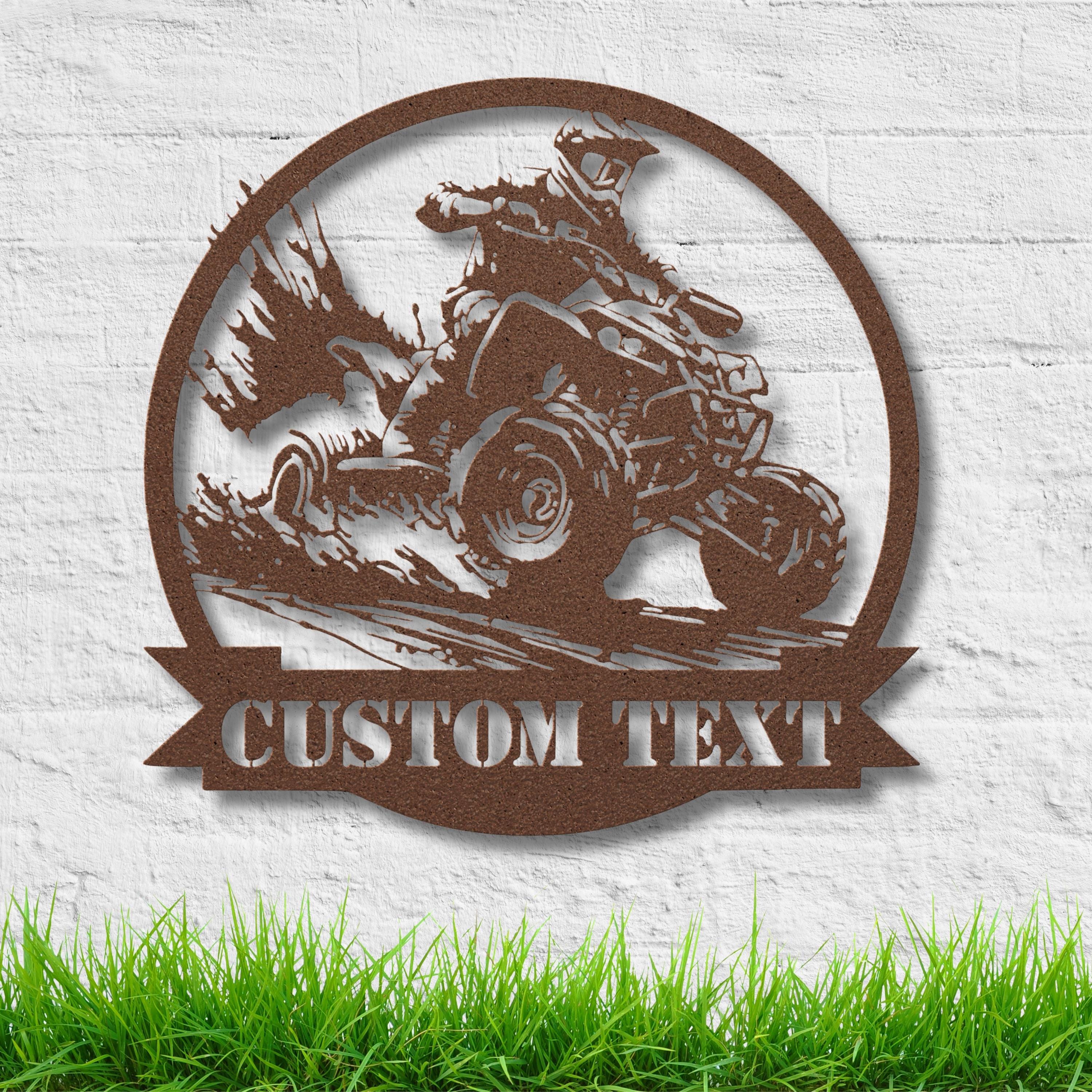 Personalized ATV Sign - Custom Motorsports Decor | Quad Rider Metal Wall Art