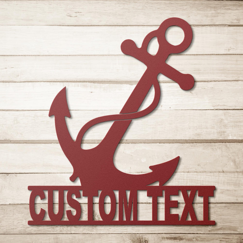 Custom Metal Anchor Sign, Nautical Coastal Decor