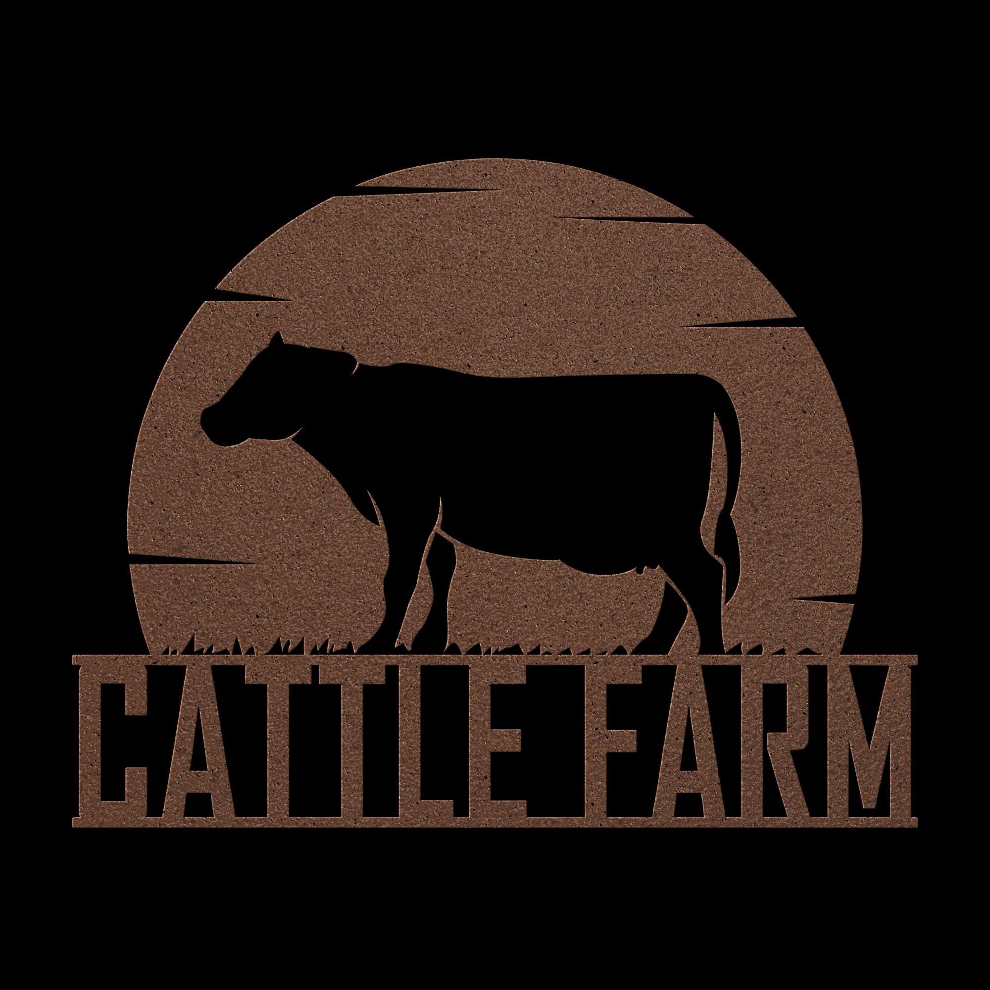 Custom Cattle Metal Farm Sign: Personalized Farmhouse Decor
