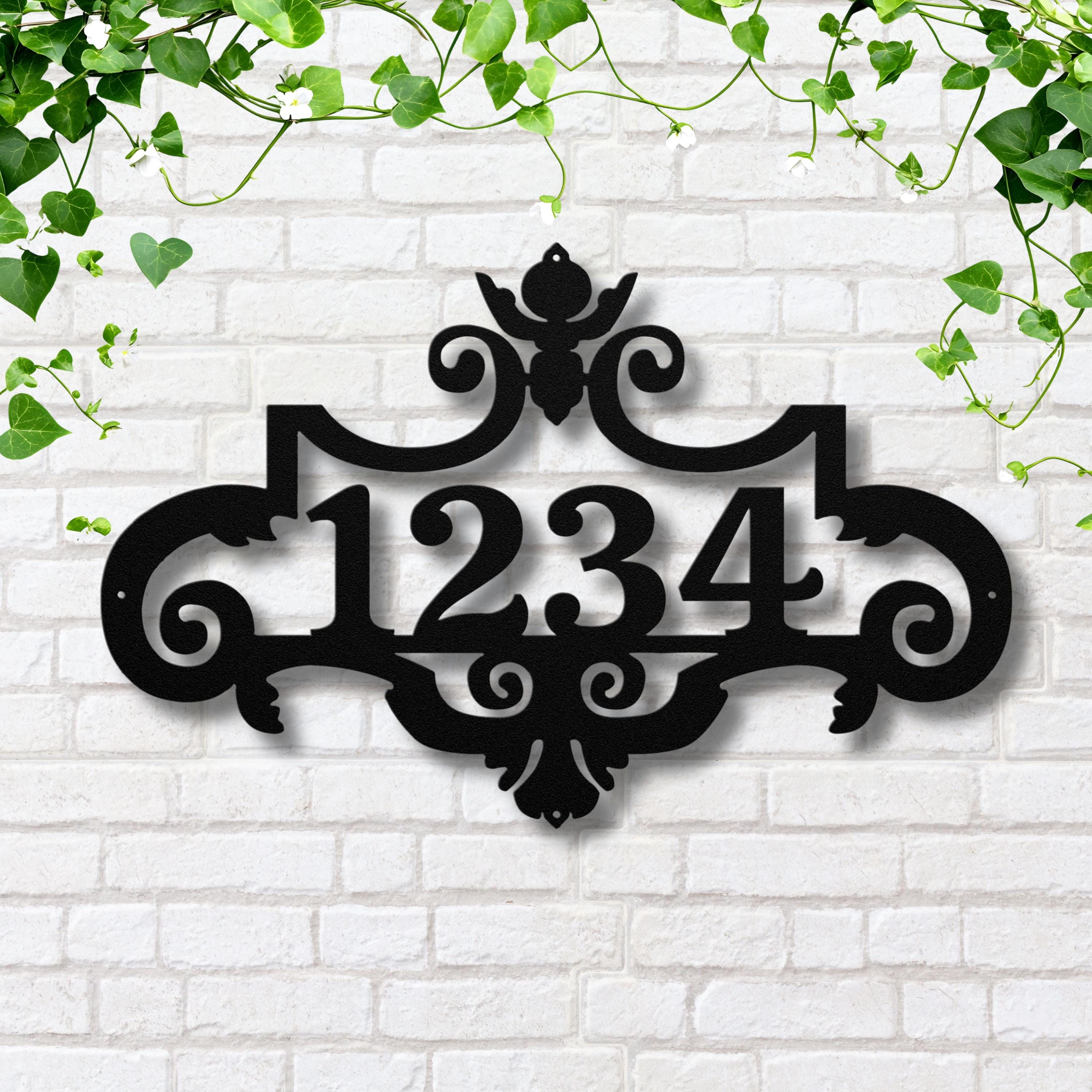 Custom Metal House Number Sign, Victorian Address Plaque