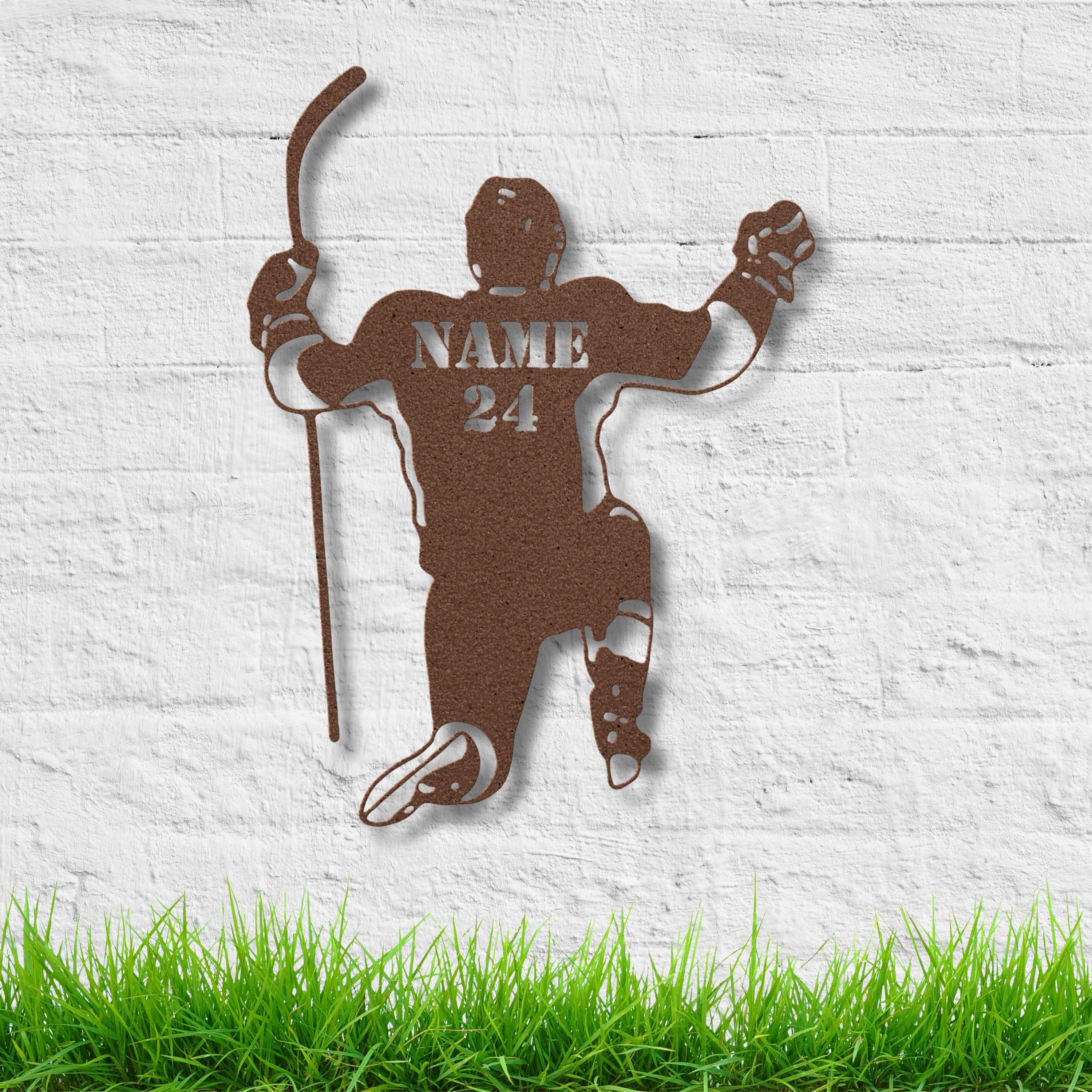 Personalized Hockey Wall Art – Custom Name Number Sign | Metal Sports Decor