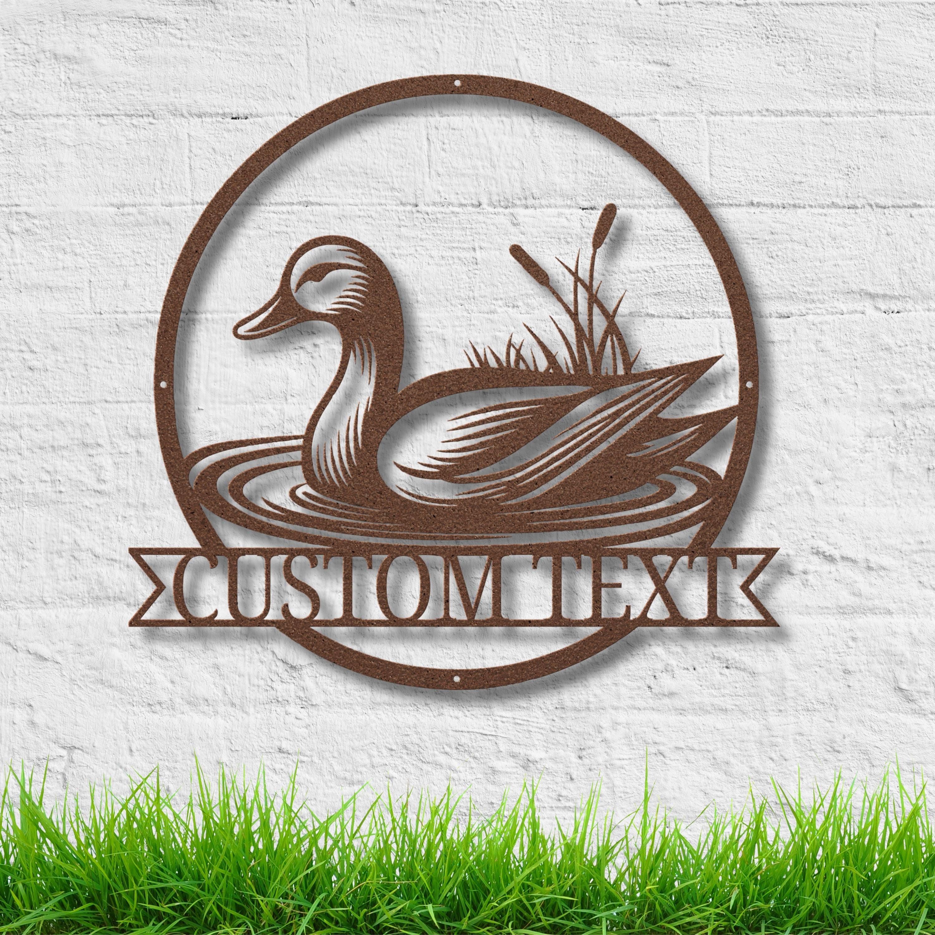 Personalized Duck Sign | Custom Metal Sign for Hunting Lodge & Rustic Lake House Gift