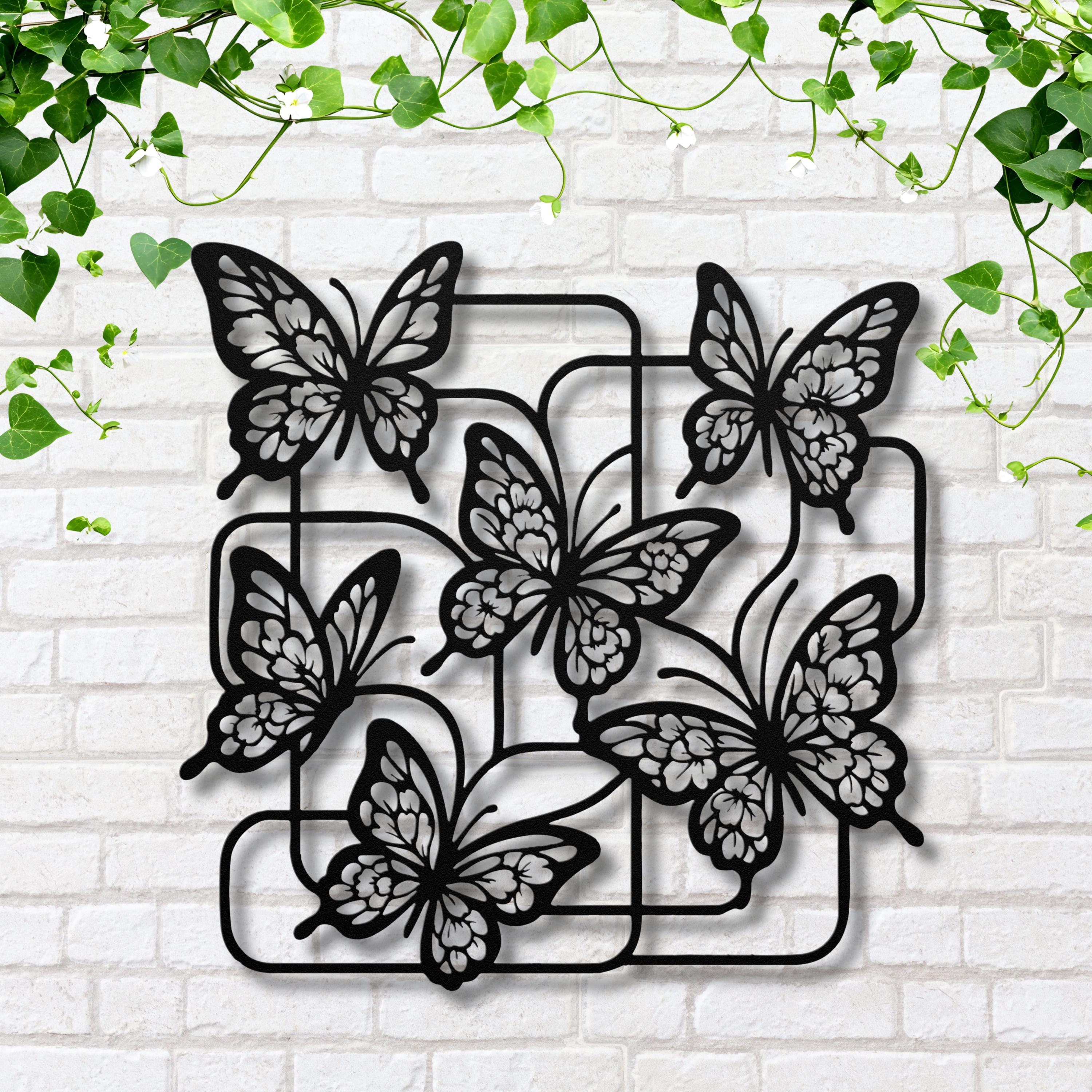 Butterfly Metal Wall Art - Intricate Die Cut Metal Sign | Spring Home Decor