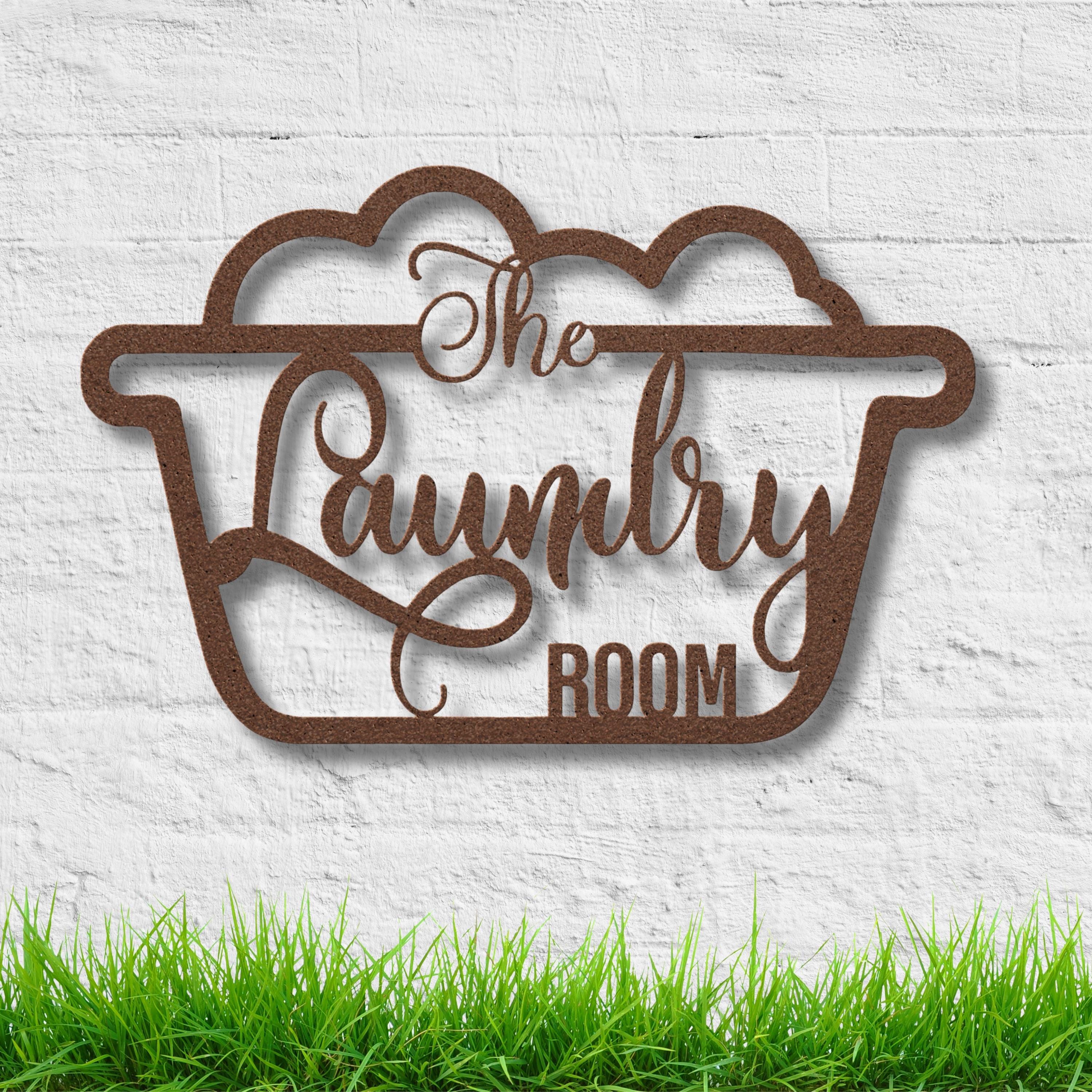 The Laundry Room Metal Sign | Farmhouse Utility Decor | Die Cut Metal Wash House Art | Housewarming Gift for New Home