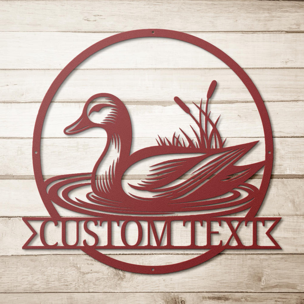 Personalized Duck Sign | Custom Metal Sign for Hunting Lodge & Rustic Lake House Gift