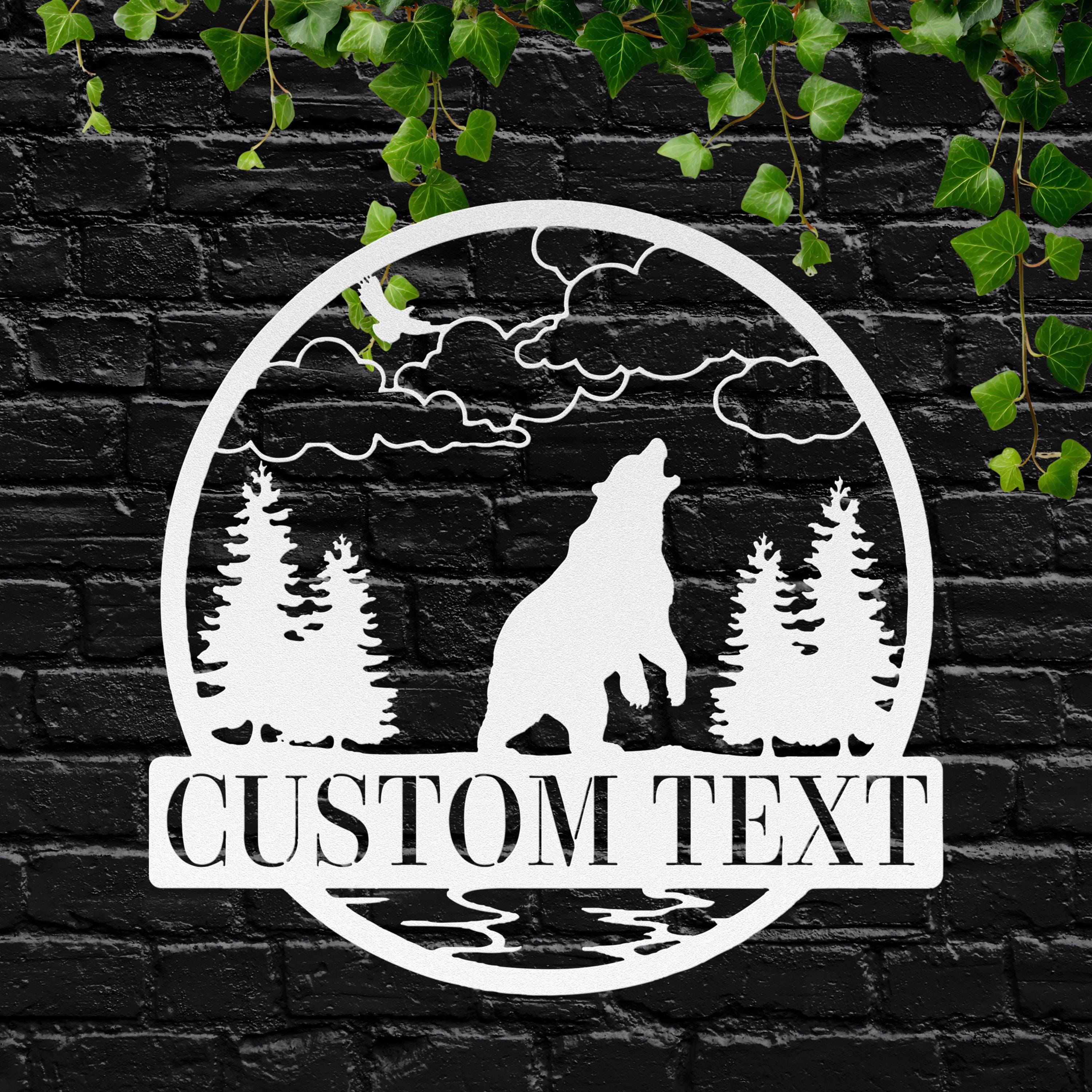 Personalized Bear Sign, Forest Wall Art, Custom Wildlife Decor, Mountain Cabin Sign, Die Cut Metal Art, Rustic Nature Home Gift