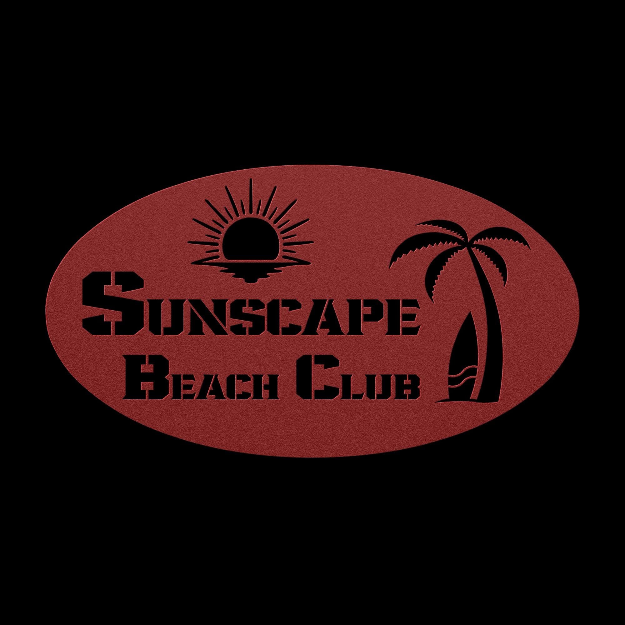 Custom Beach House Metal Sign: Personalized Palm Tree Decor