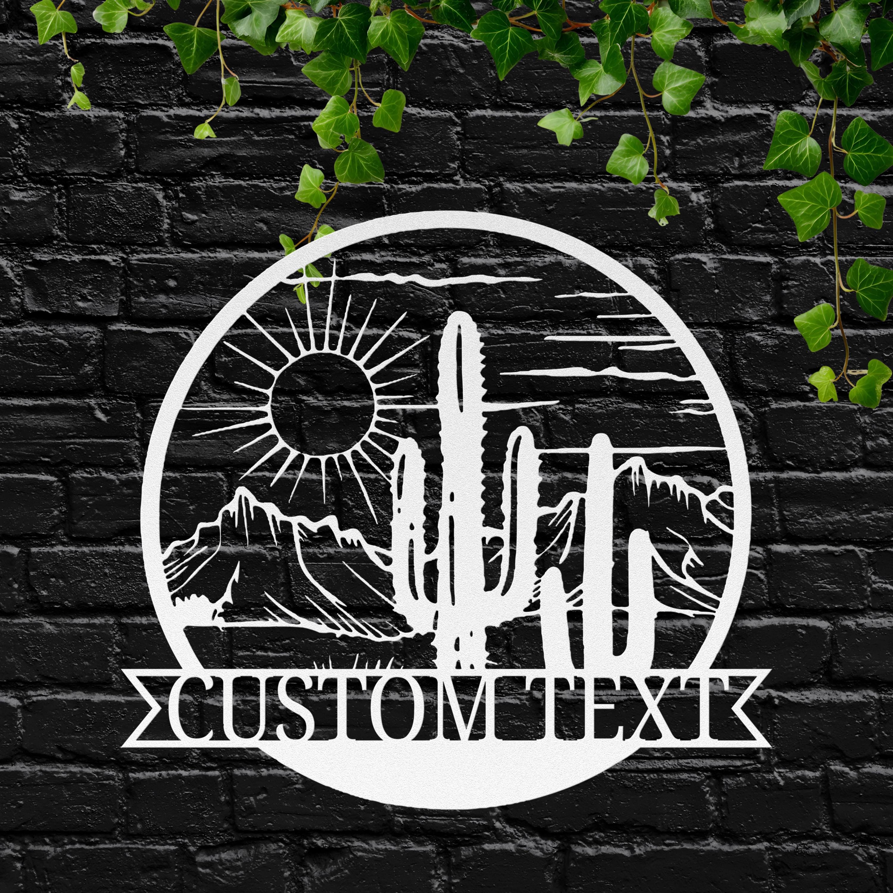 Custom Desert Metal Sign - Personalized Cactus & Saguaro Artwork for Southwest Wall Art