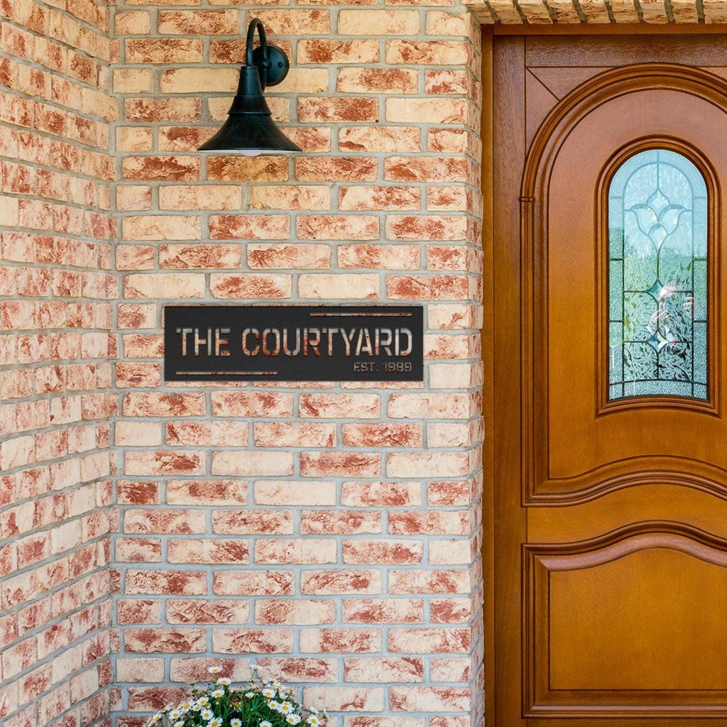 Custom Metal Name Sign: Personalized Outdoor Courtyard Decor