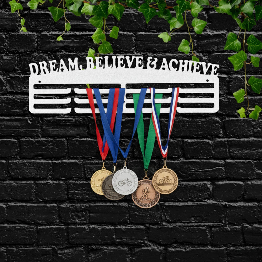 Dream Believe Achieve Medal Hanger, Sports Award Display, Multi Sport Medal Holder