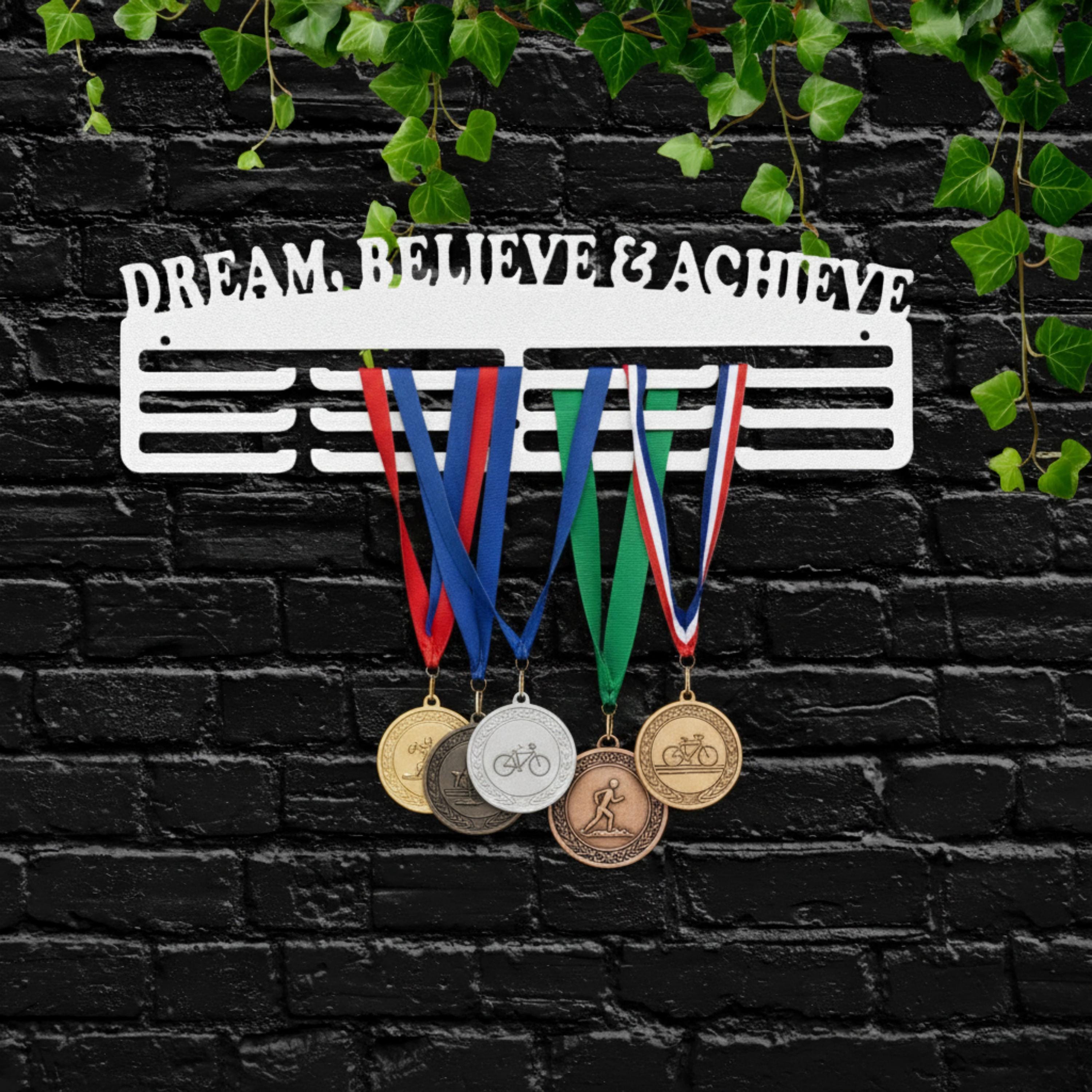 Dream Believe Achieve Medal Hanger, Sports Award Display, Multi Sport Medal Holder