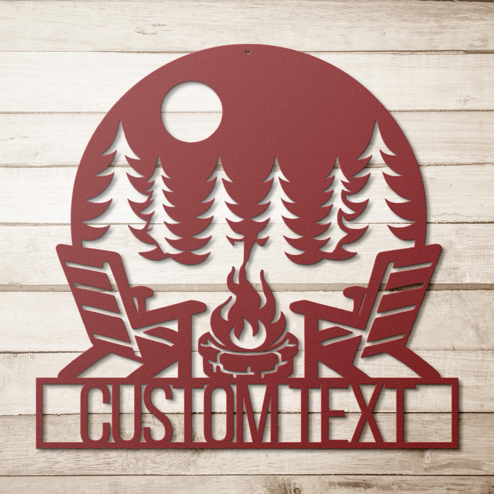 Personalized Campfire Sign - Custom Metal Sign | Rustic Cabin Decor & Fire Pit Wall Art