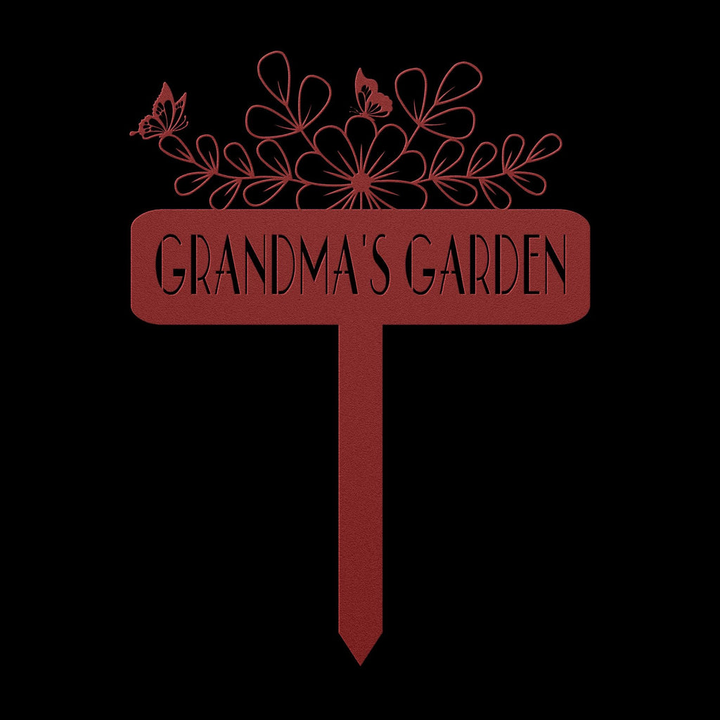 Custom Metal Garden Sign: Flower, Butterfly, Personalized Name