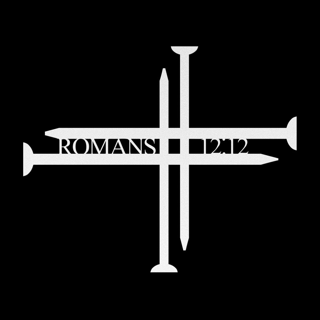 Christian Metal Wall Art – Romans 12:12 Bible Verse Sign