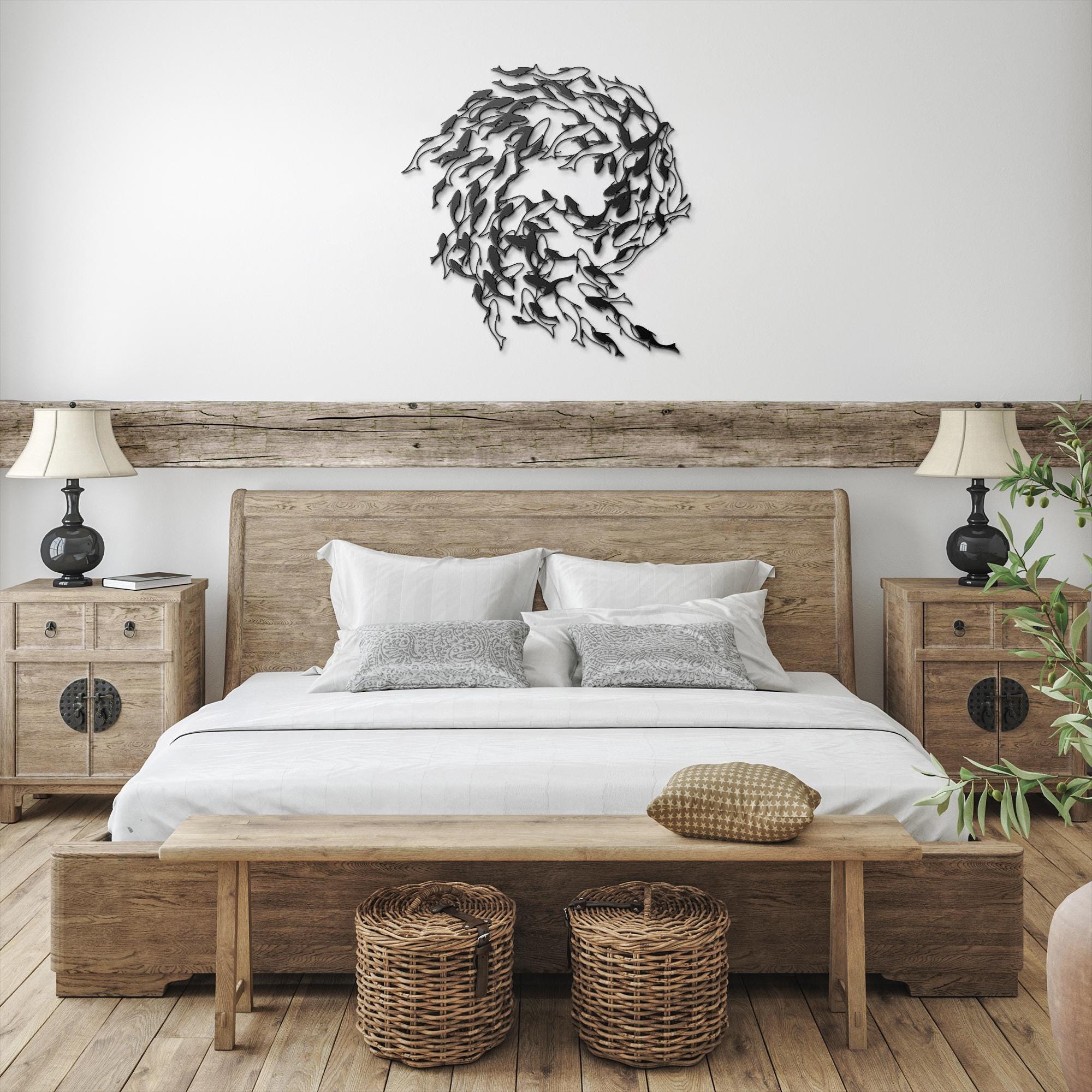 School of Fish Metal Wall Art, Coastal Decor, Beach House Sign