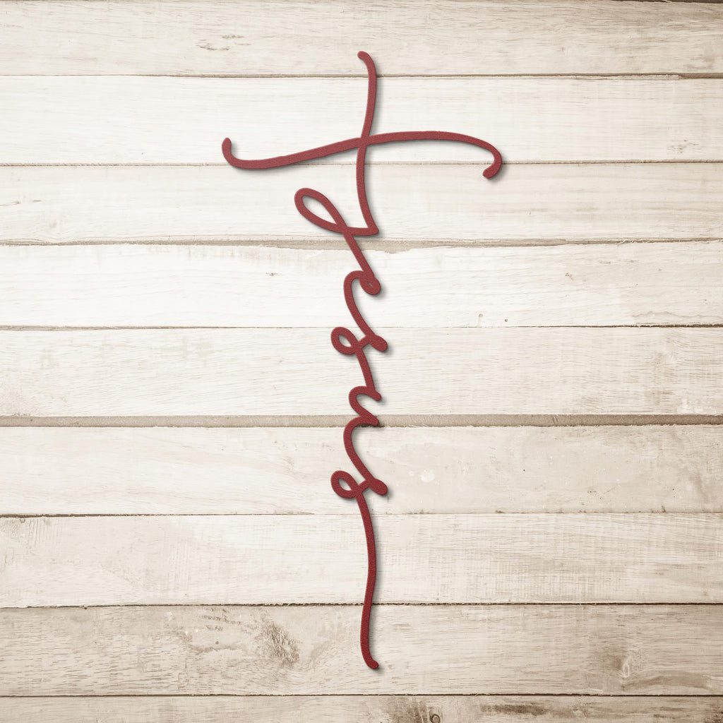 Jesus Name Cross Metal Wall Art: Christian Home Decor