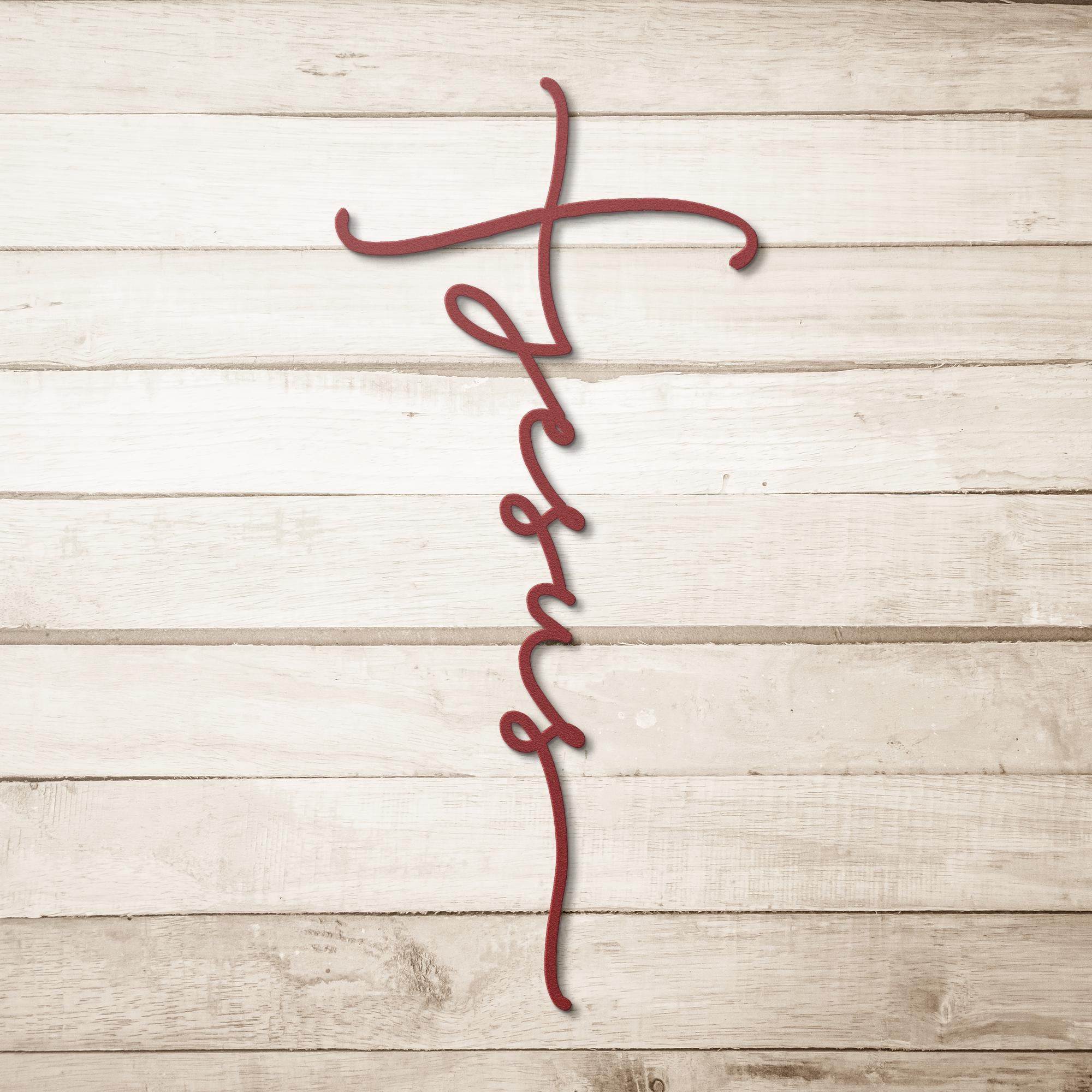 Jesus Name Cross Metal Wall Art: Christian Home Decor