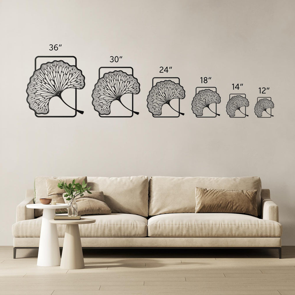 Ginkgo Leaf Metal Art – Large Botanical Wall Decor | Nature Lover Gift
