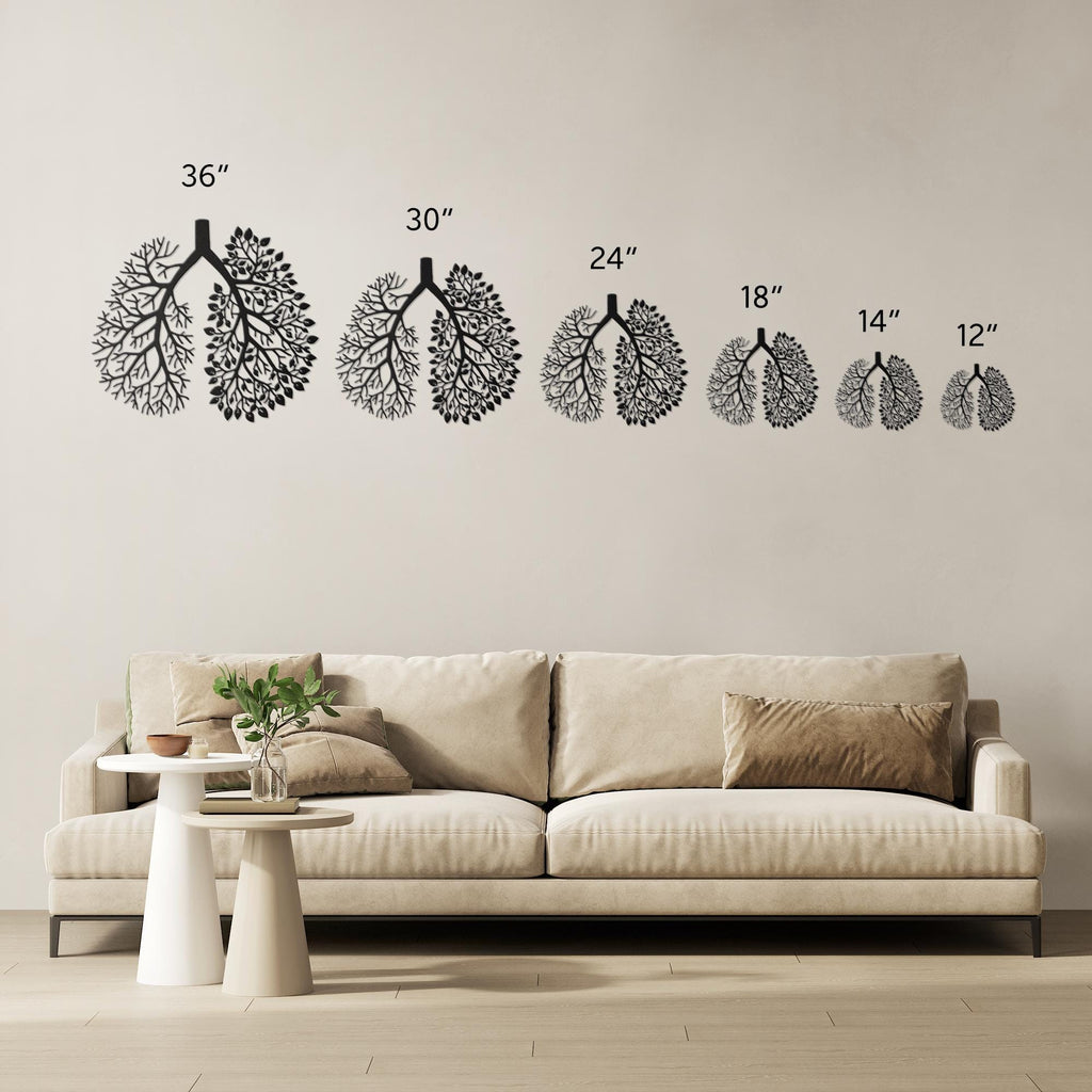 Tree Lungs Die-Cut Metal Wall Art: Nature Inspired Breathing Lungs Sign, Botanical Anatomy, Arborist Gift, Sustainable Decor