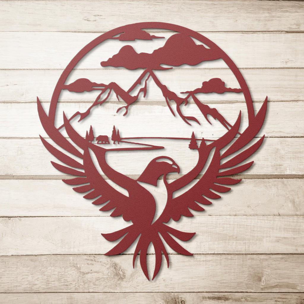 Eagle Mountain Metal Wall Art, Rustic Wildlife Decor