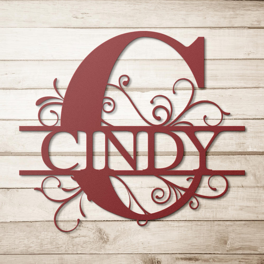 Personalized Split Letter Metal Sign, Custom Monogram, Housewarming Gift