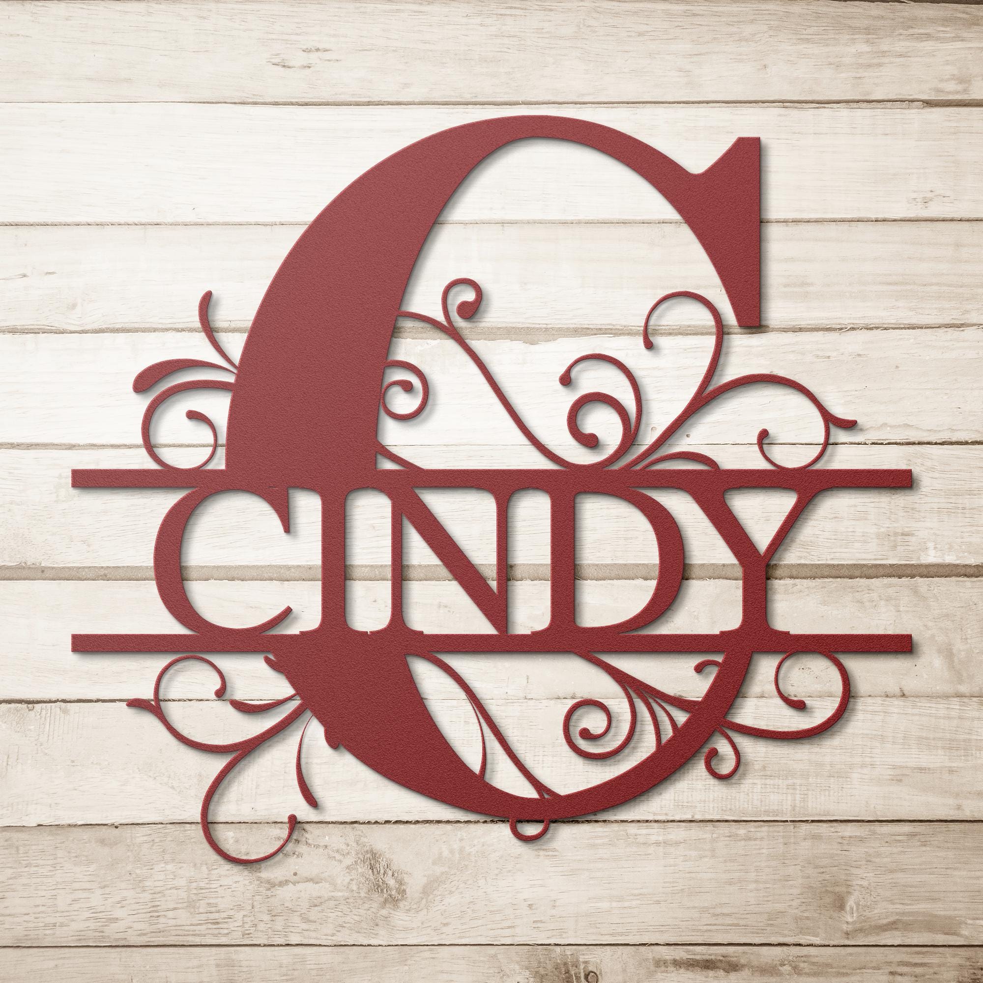 Personalized Split Letter Metal Sign, Custom Monogram, Housewarming Gift