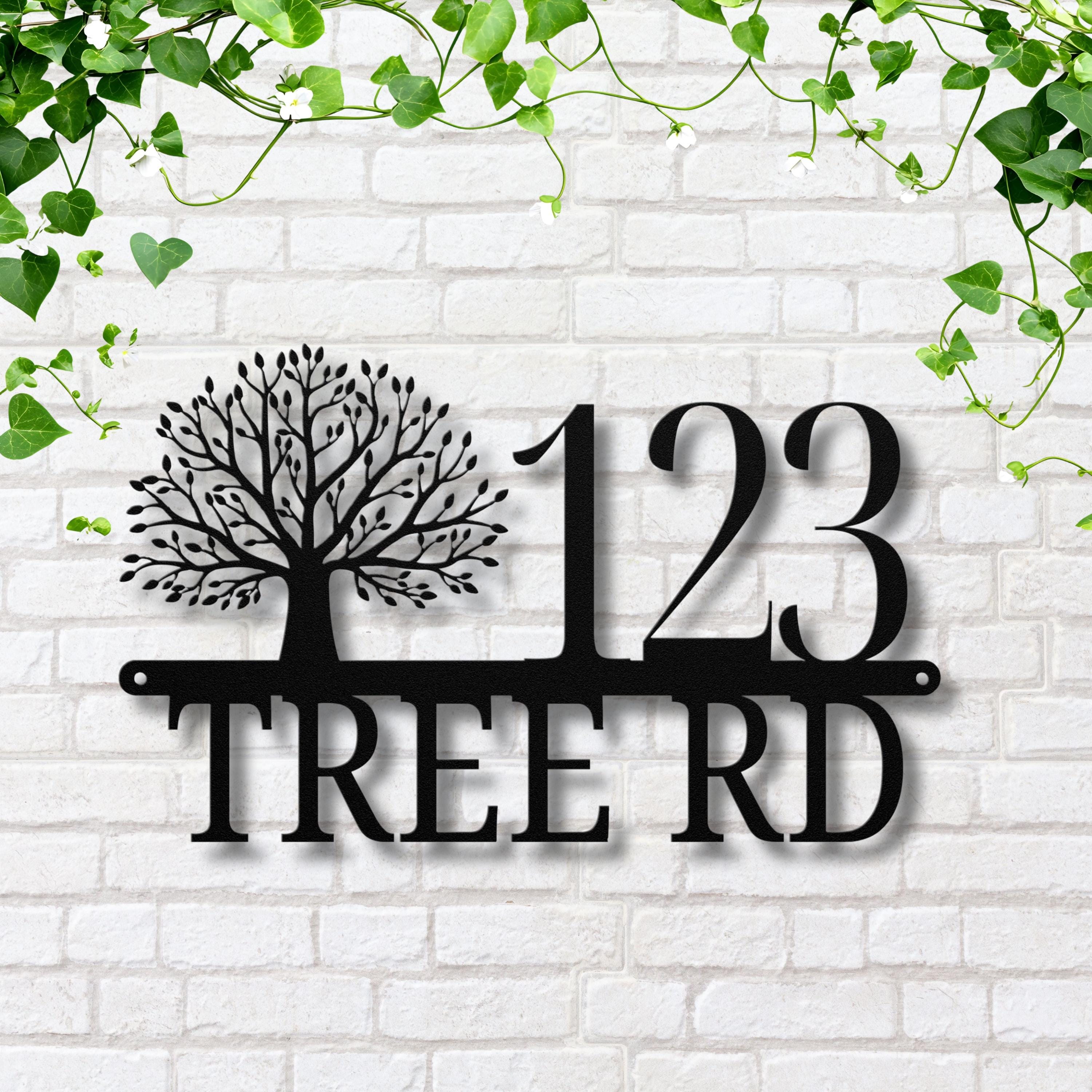 Custom Metal Address Sign | Tree of Life, House Number