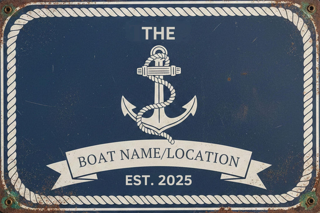 Personalized Boat Name Metal Sign, Nautical Decor, Sailor Gift, Lake House Cabin Wall Sign