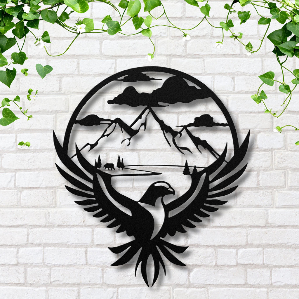 Eagle Mountain Metal Wall Art, Rustic Wildlife Decor