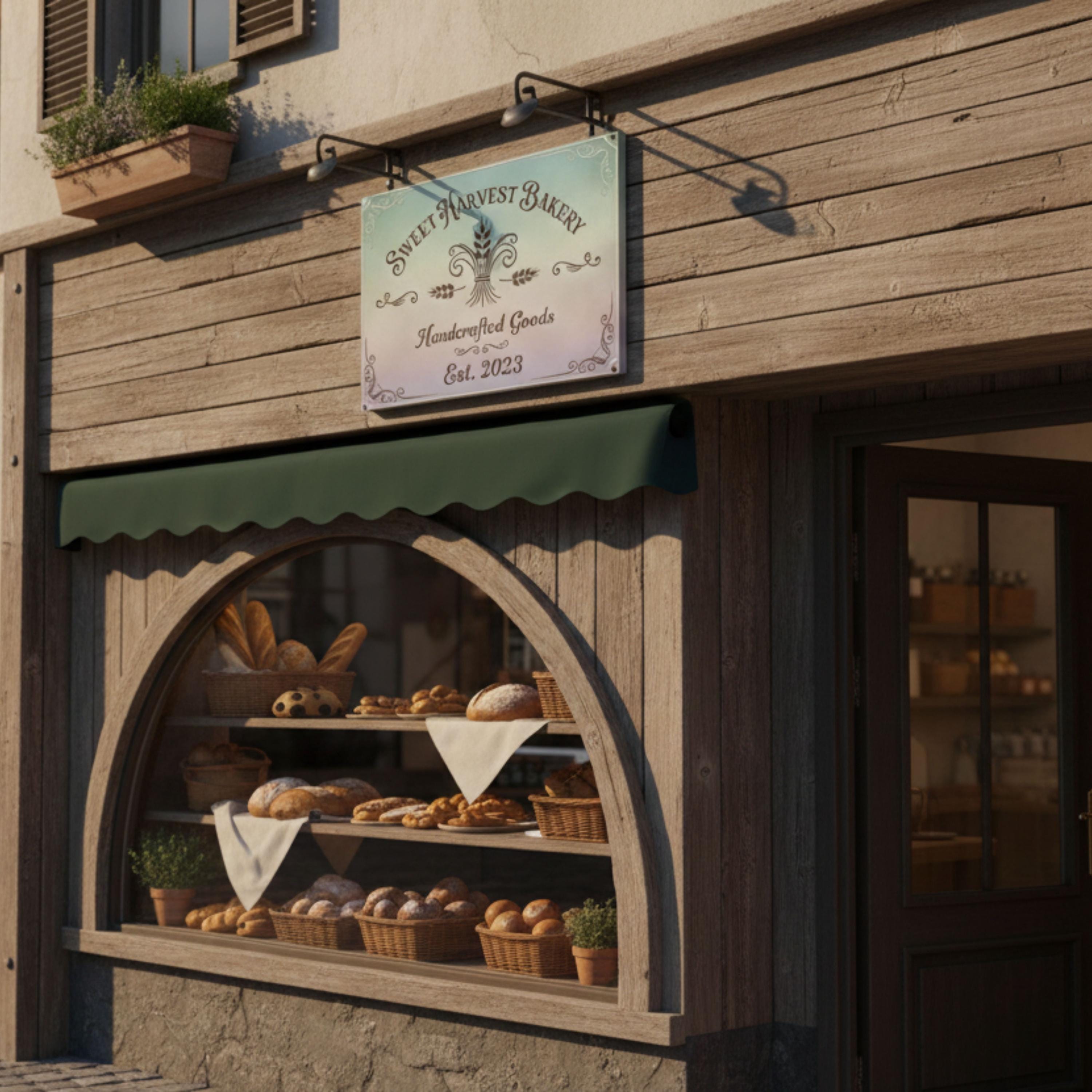 Custom Bakery Metal Sign | Personalized Cottage Kitchen Decor | Farmhouse Wheat Plaque | Handcrafted Goods Established Sign