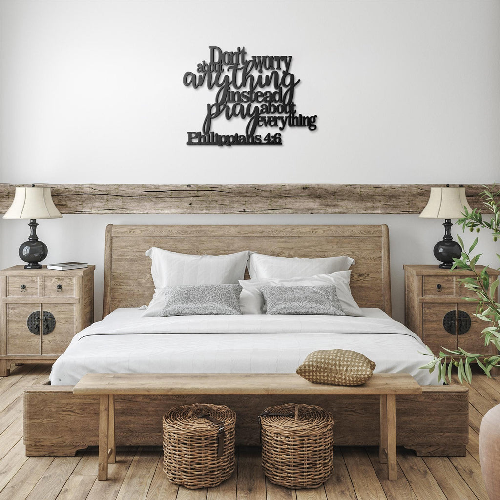 Philippians 4:6 Metal Sign, Don't Worry Pray Bible Verse, Christian Wall Art, Faith Gift, Scripture Art