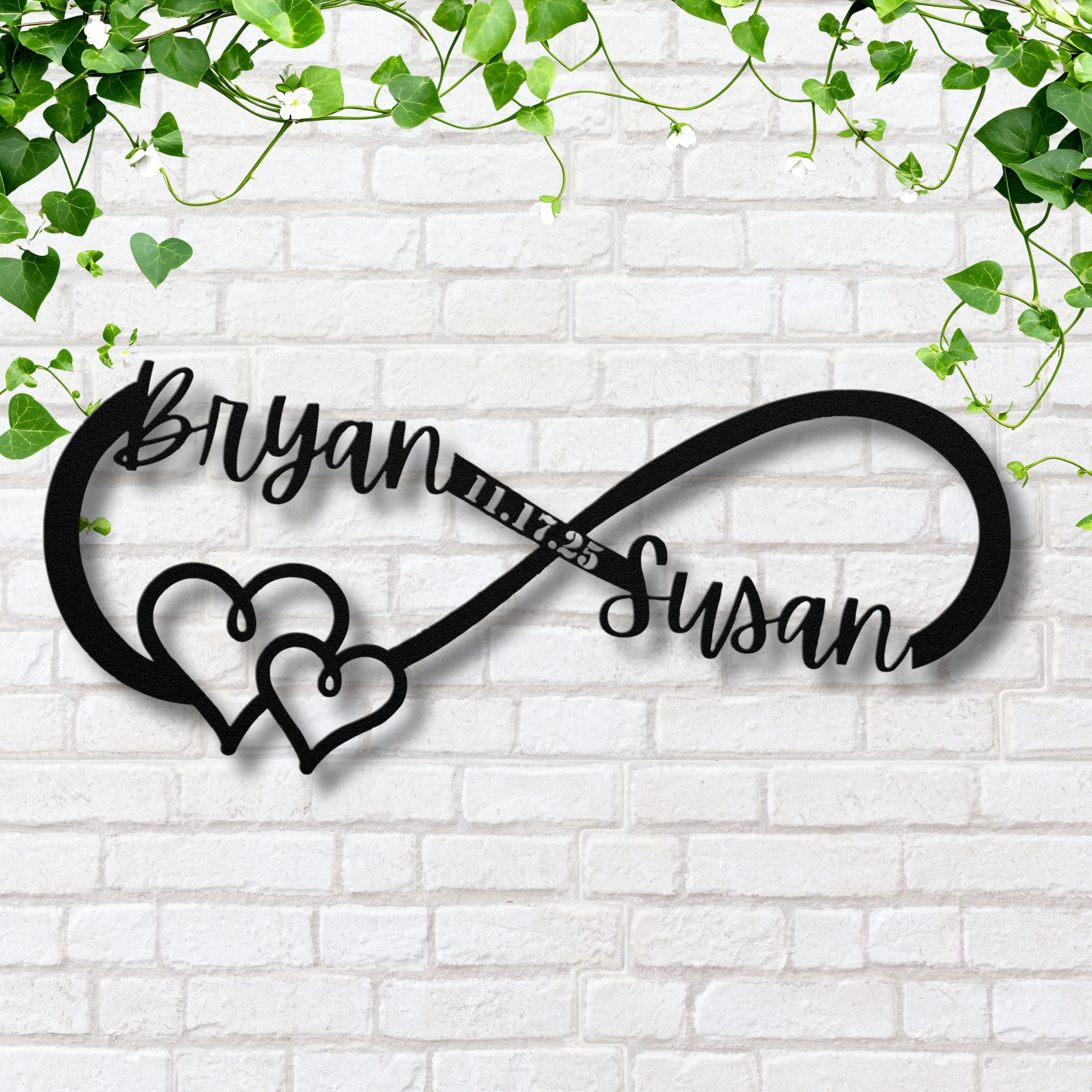 Personalized Infinity Sign - Custom Wedding Decor | Anniversary Gift Idea Metal Wall Art