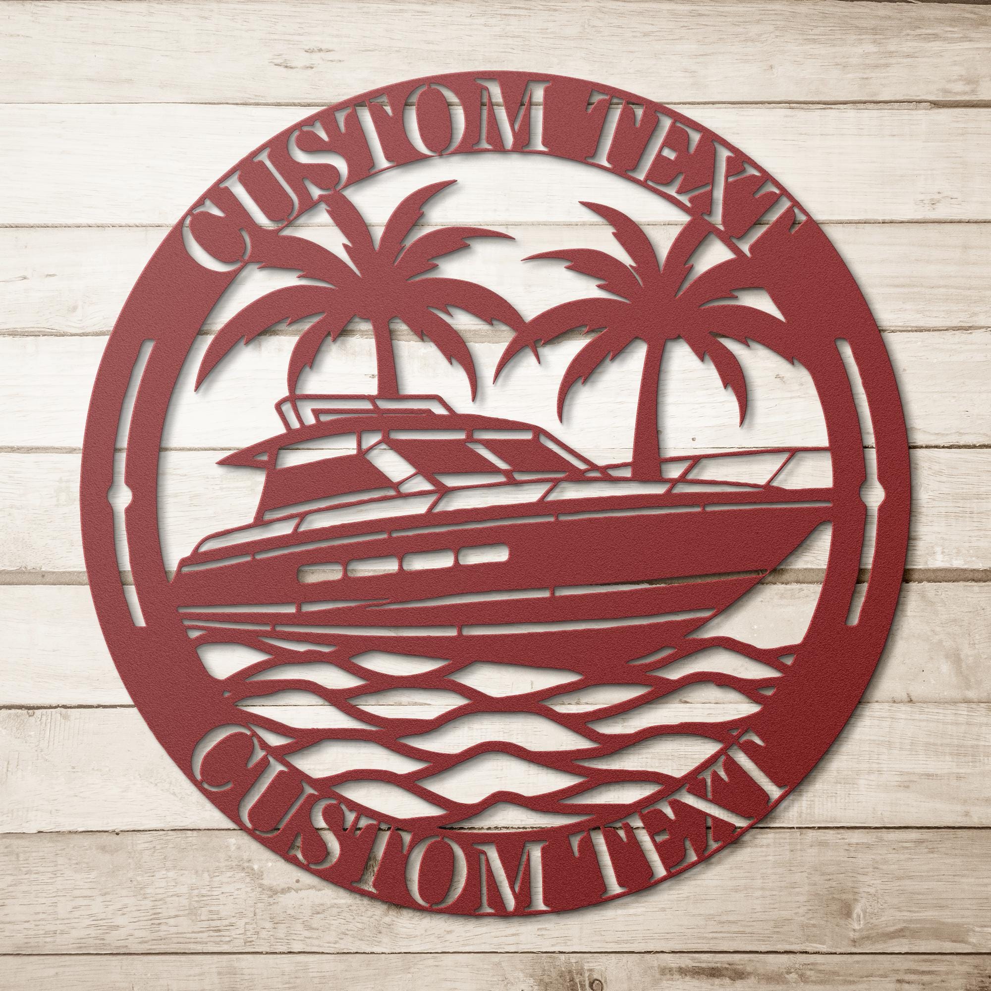 Personalized Yacht Sign - Custom Boat Art | Durable Steel Outdoor Metal Wall Decor