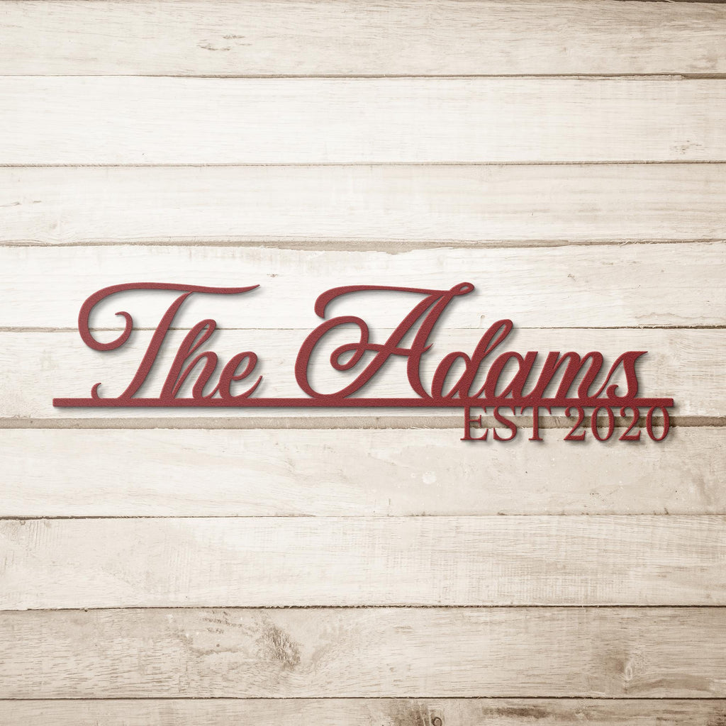 Custom Metal Family Name Sign - Personalized Wall Art