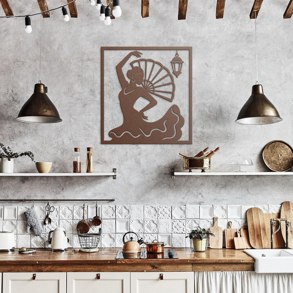 Flamenco Dancer Metal Art, Spanish Silhouette Wall Hanging