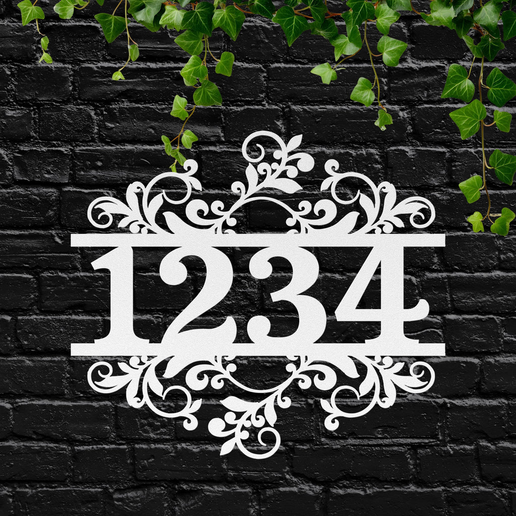 Personalized Metal Address Sign, Scroll Swirl House Numbers, Door Decor
