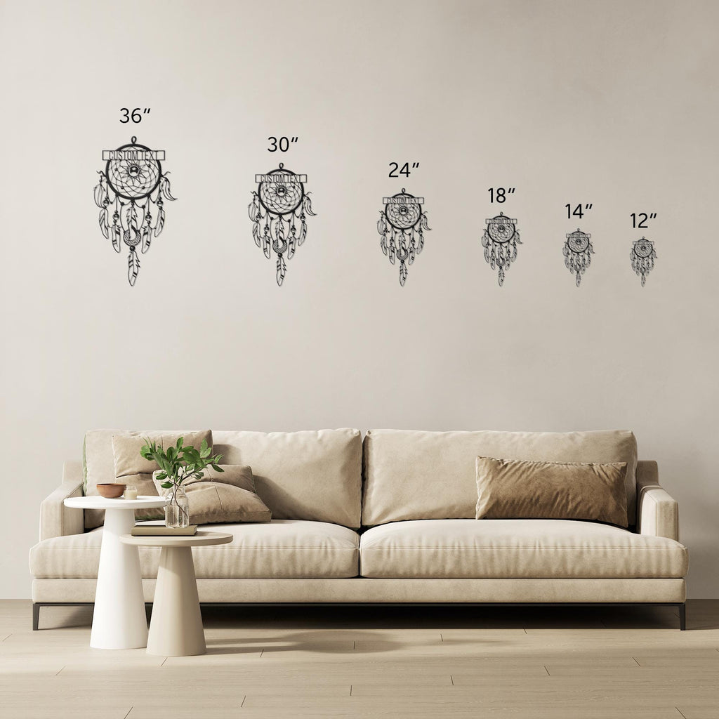 Personalized Dream Catcher Metal Wall Art, Boho Bedroom Decor