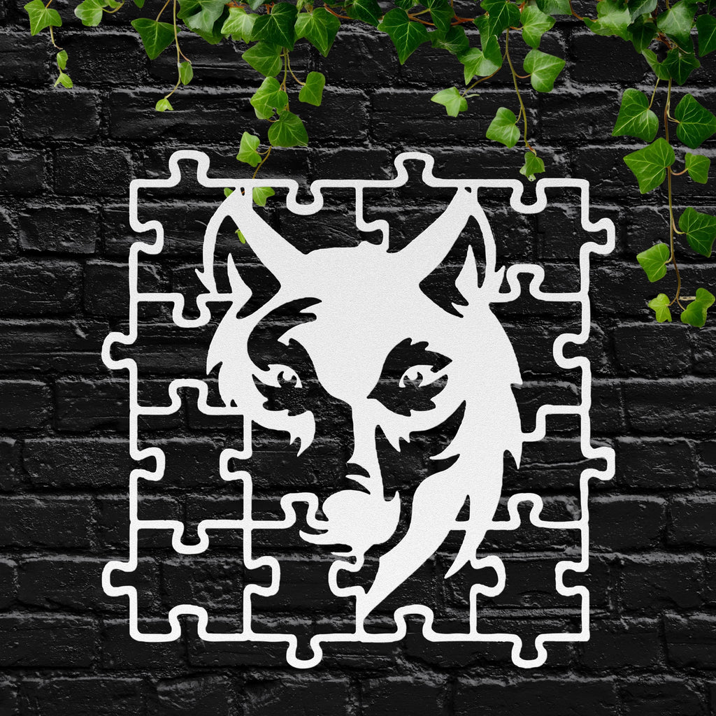 Wolf Metal Wall Art - Unique Geometric Animal Art | Steel Die Cut Sign