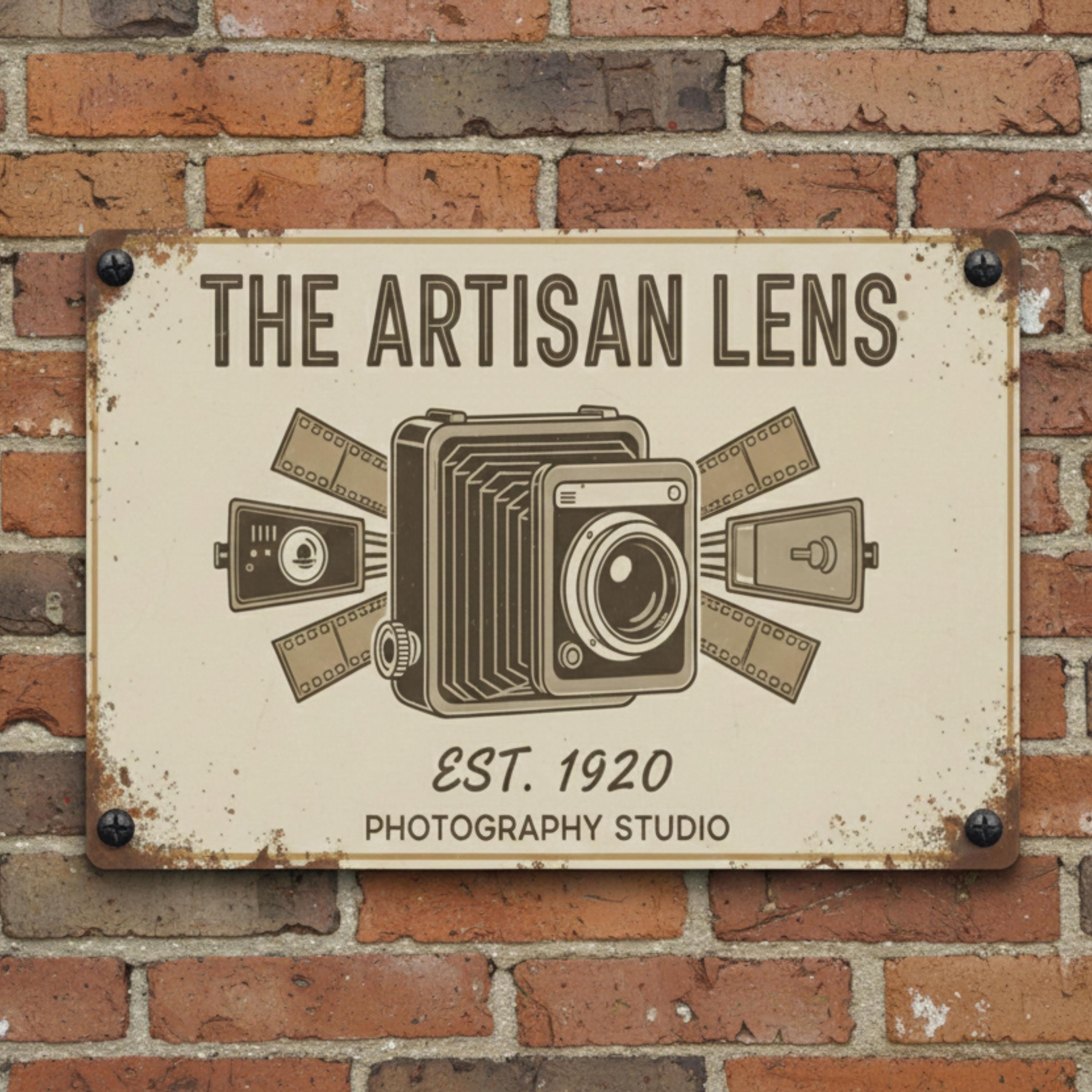 Personalized Photography Studio Sign, The Artisan Lens Metal Art, Custom Photographer Gift