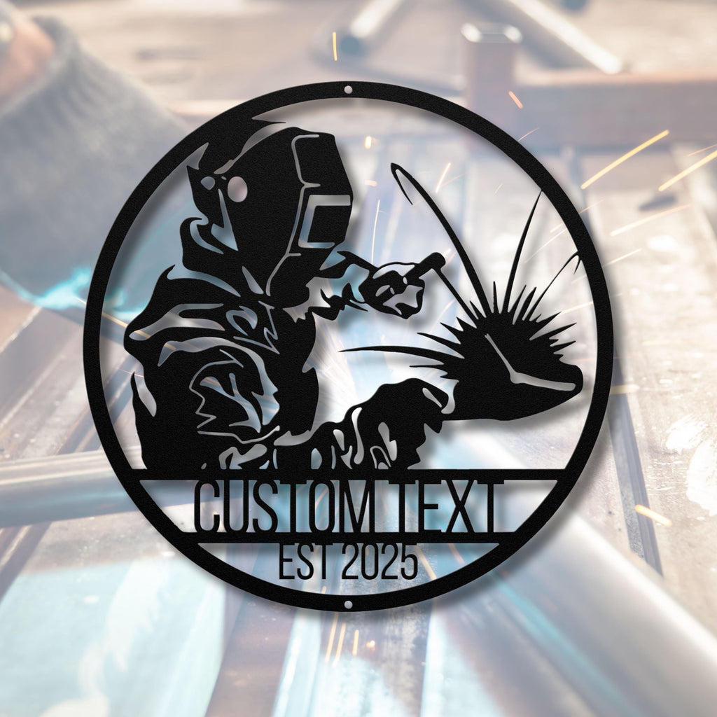 Personalized Welder Sign - Custom Welding Art | Fabrication Metal Sign, Garage Wall Art