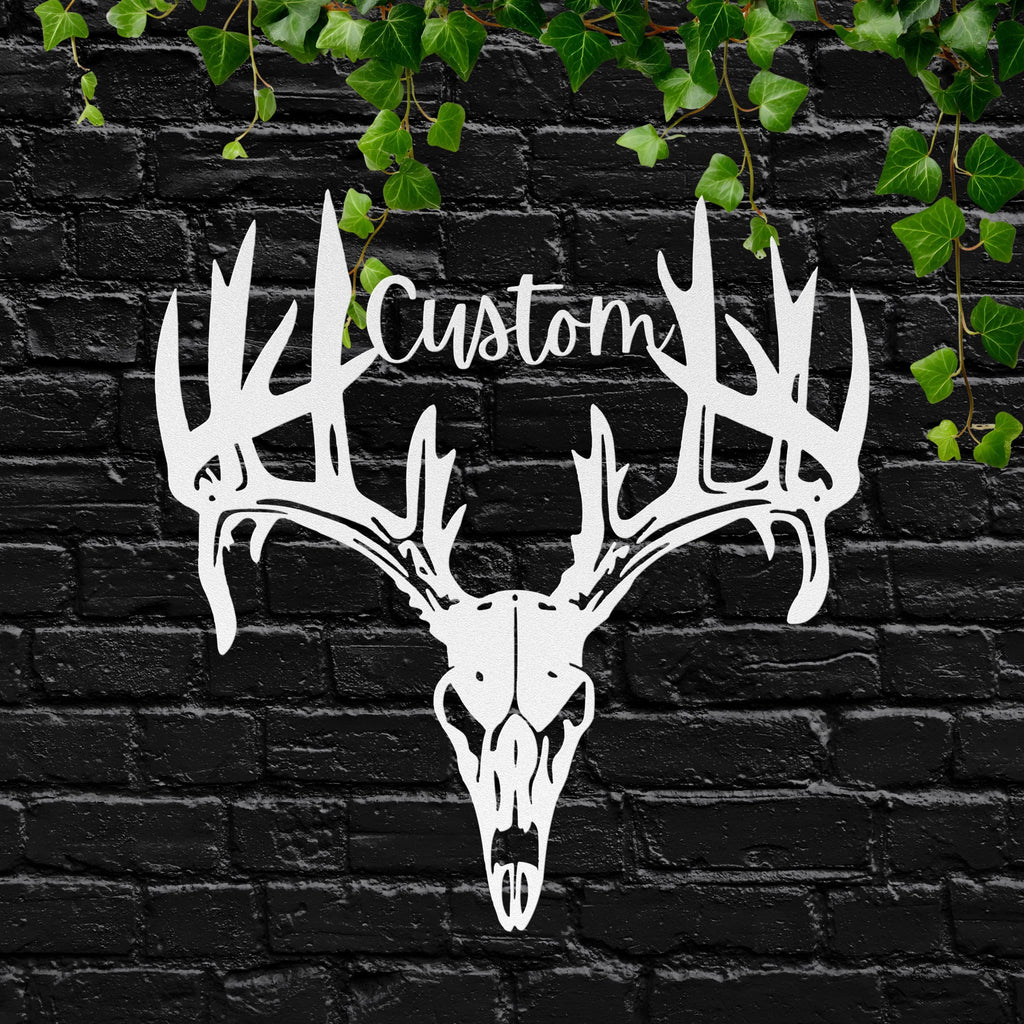 Custom Deer Skull Metal Sign | Hunting Decor, Man Cave Wall Art